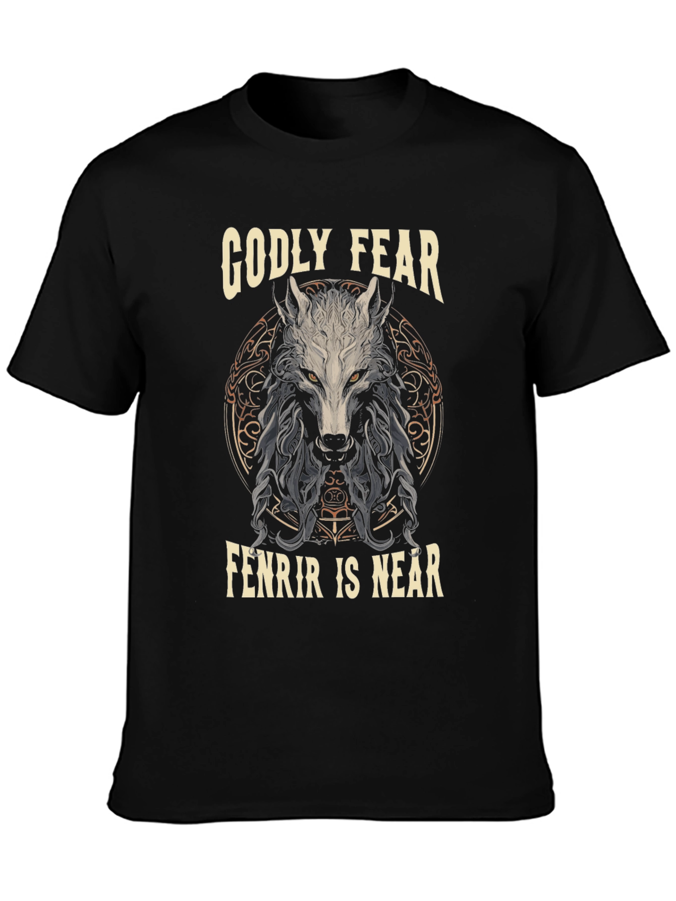 Godly Fear Fenrir Wolf Graphic T-Shirt