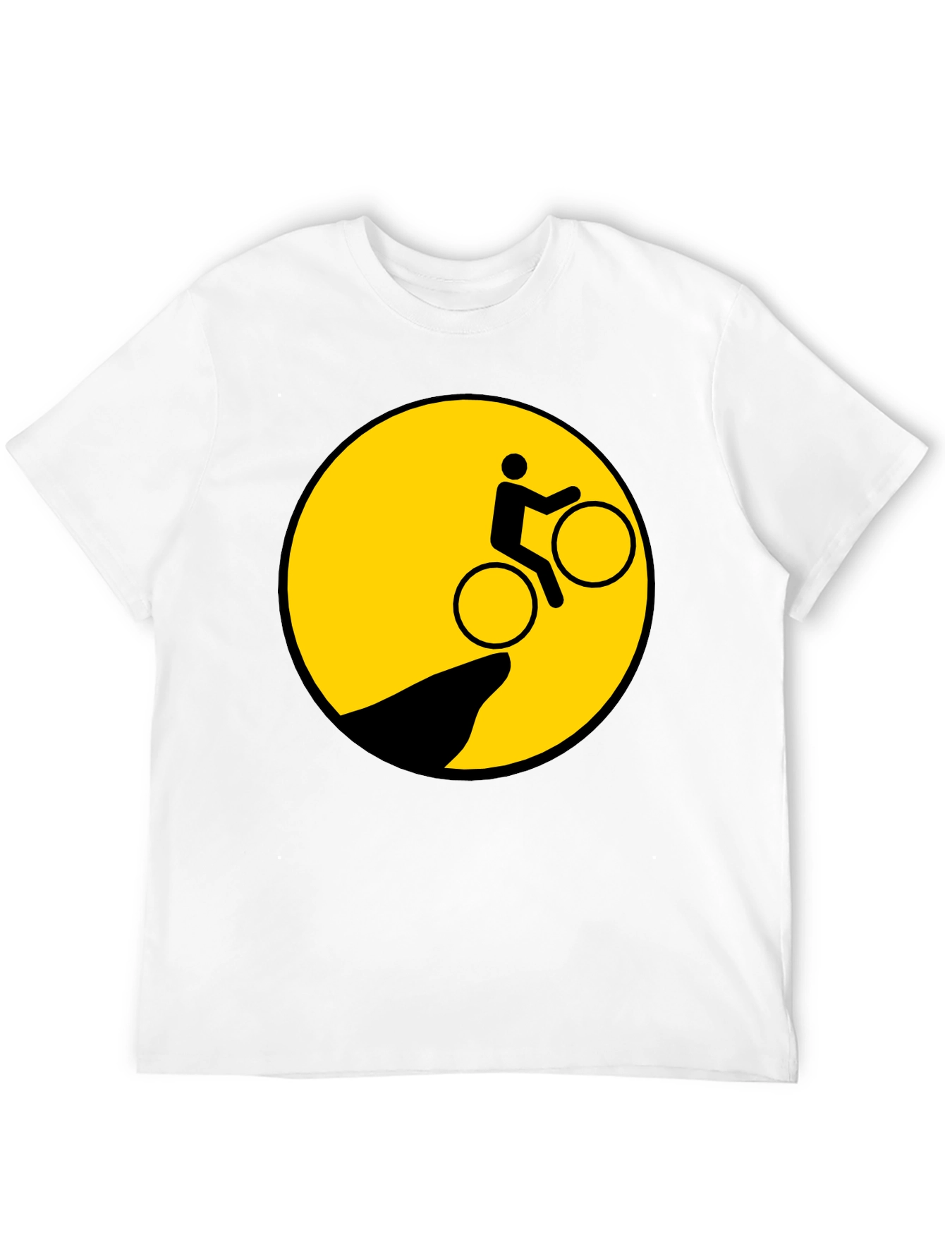 Biker Cliff Danger Graphic Tee - Black