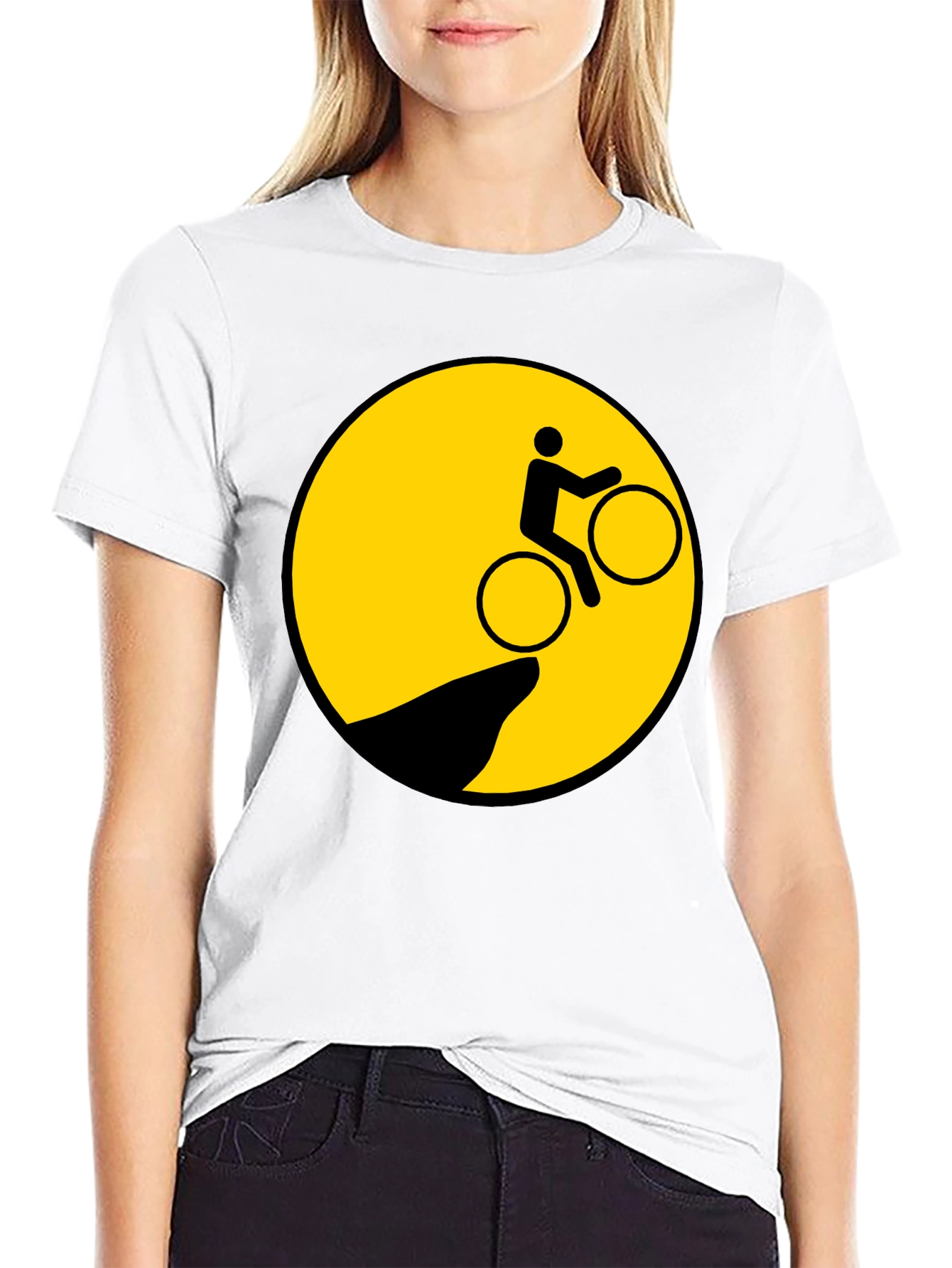 Biker Cliff Danger Graphic Tee - Black