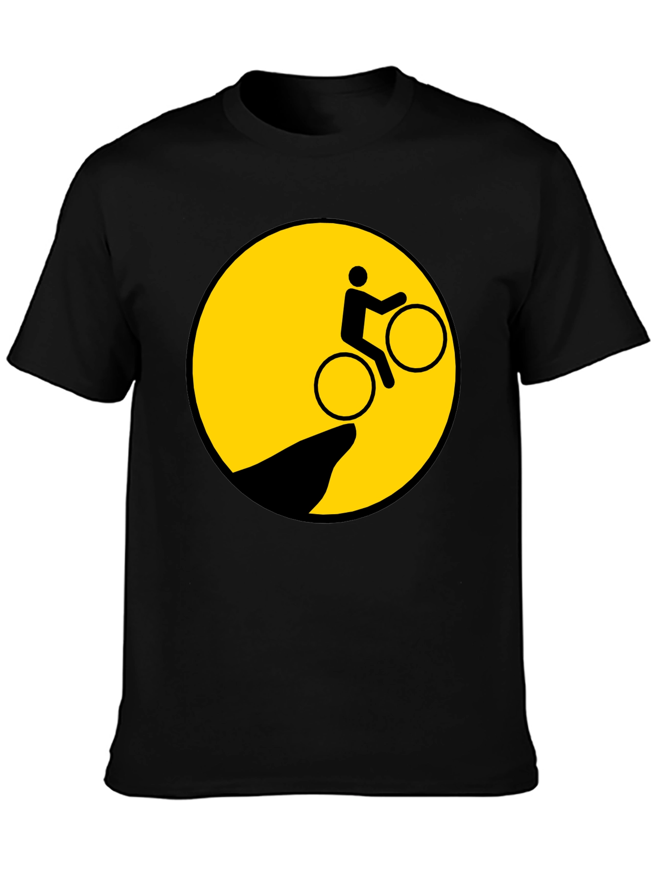 Biker Cliff Danger Graphic Tee - Black