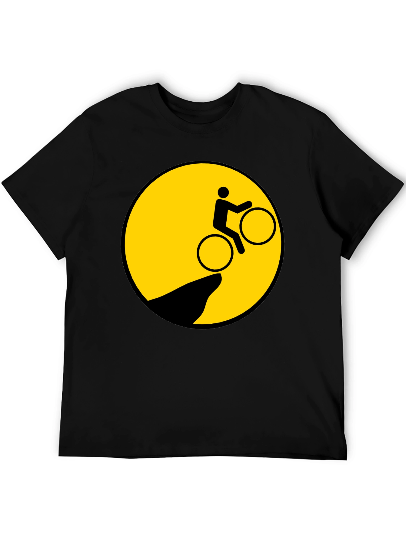 Biker Cliff Danger Graphic Tee - Black