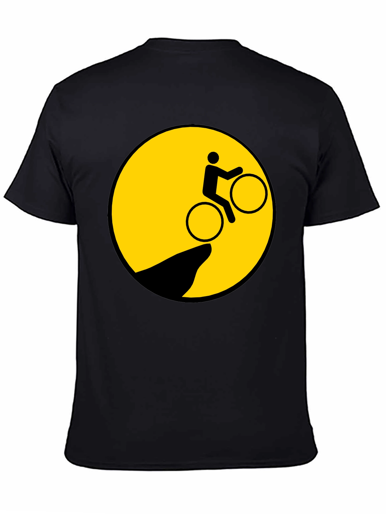 Biker Cliff Danger Graphic Tee - Black