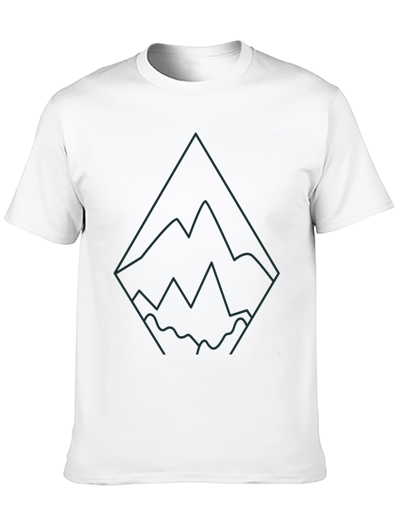 Geometric Mountain Graphic T-Shirt - Black