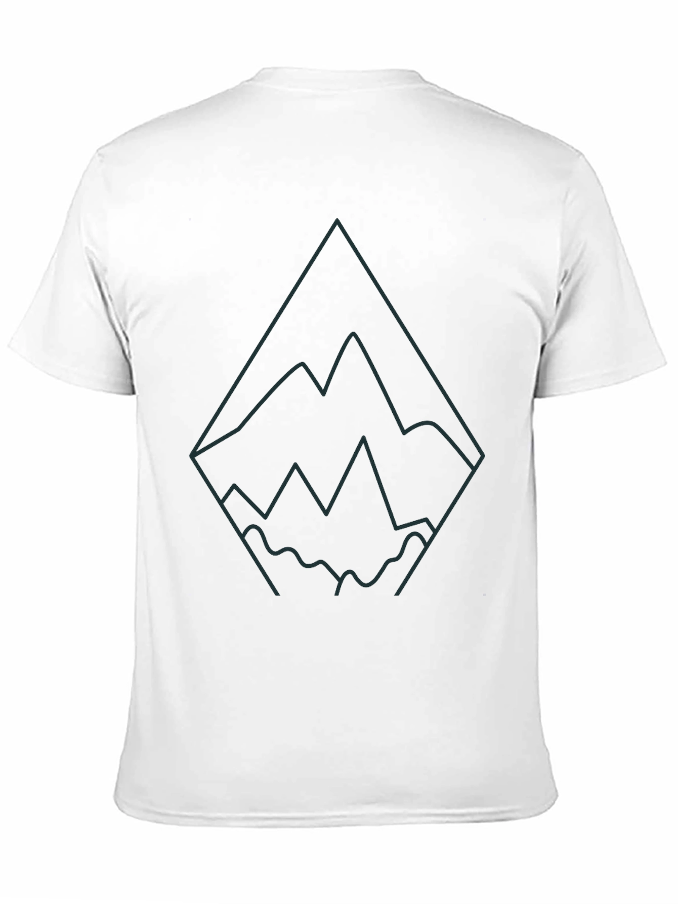 Geometric Mountain Graphic T-Shirt - Black