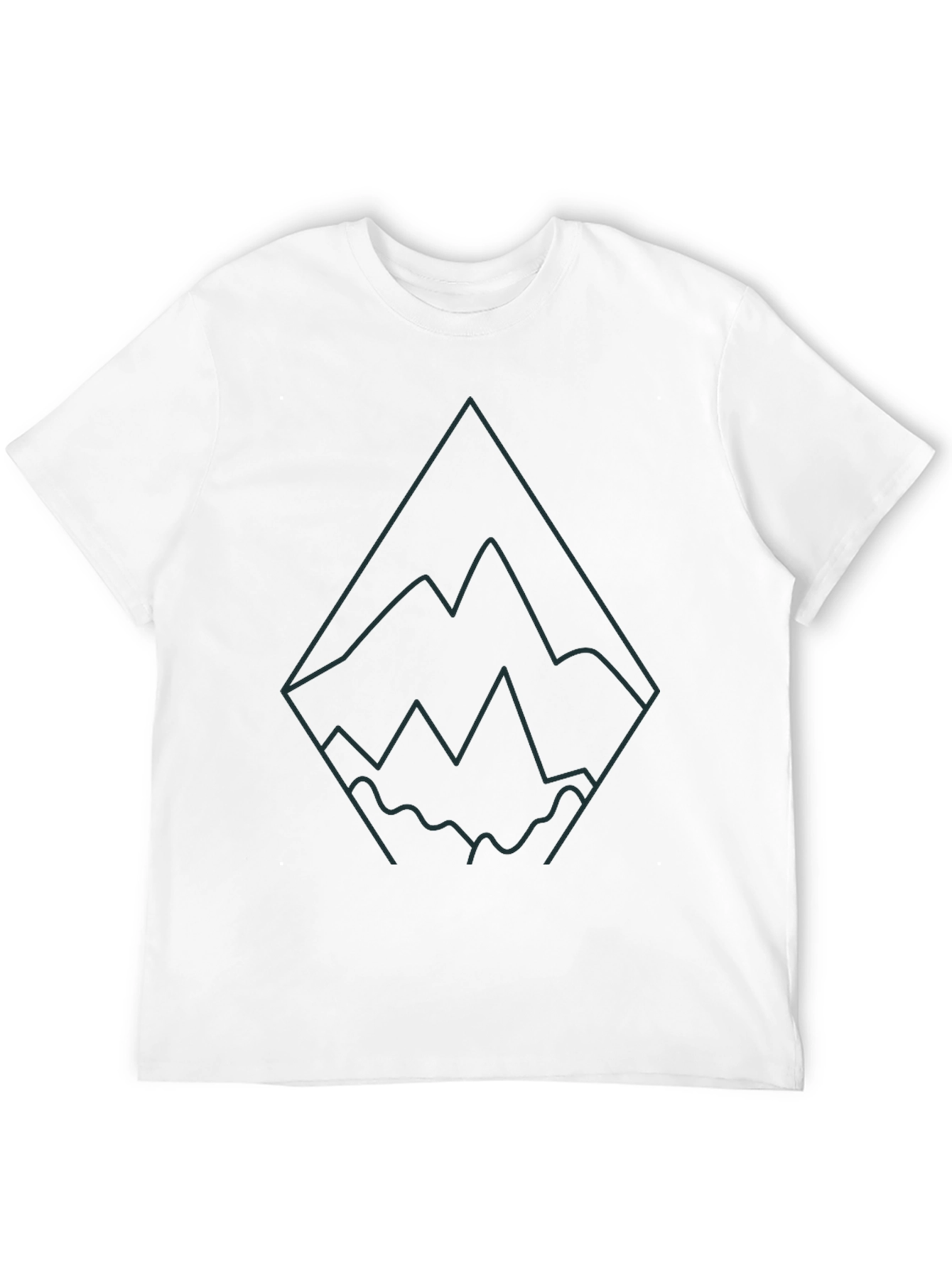 Geometric Mountain Graphic T-Shirt - Black