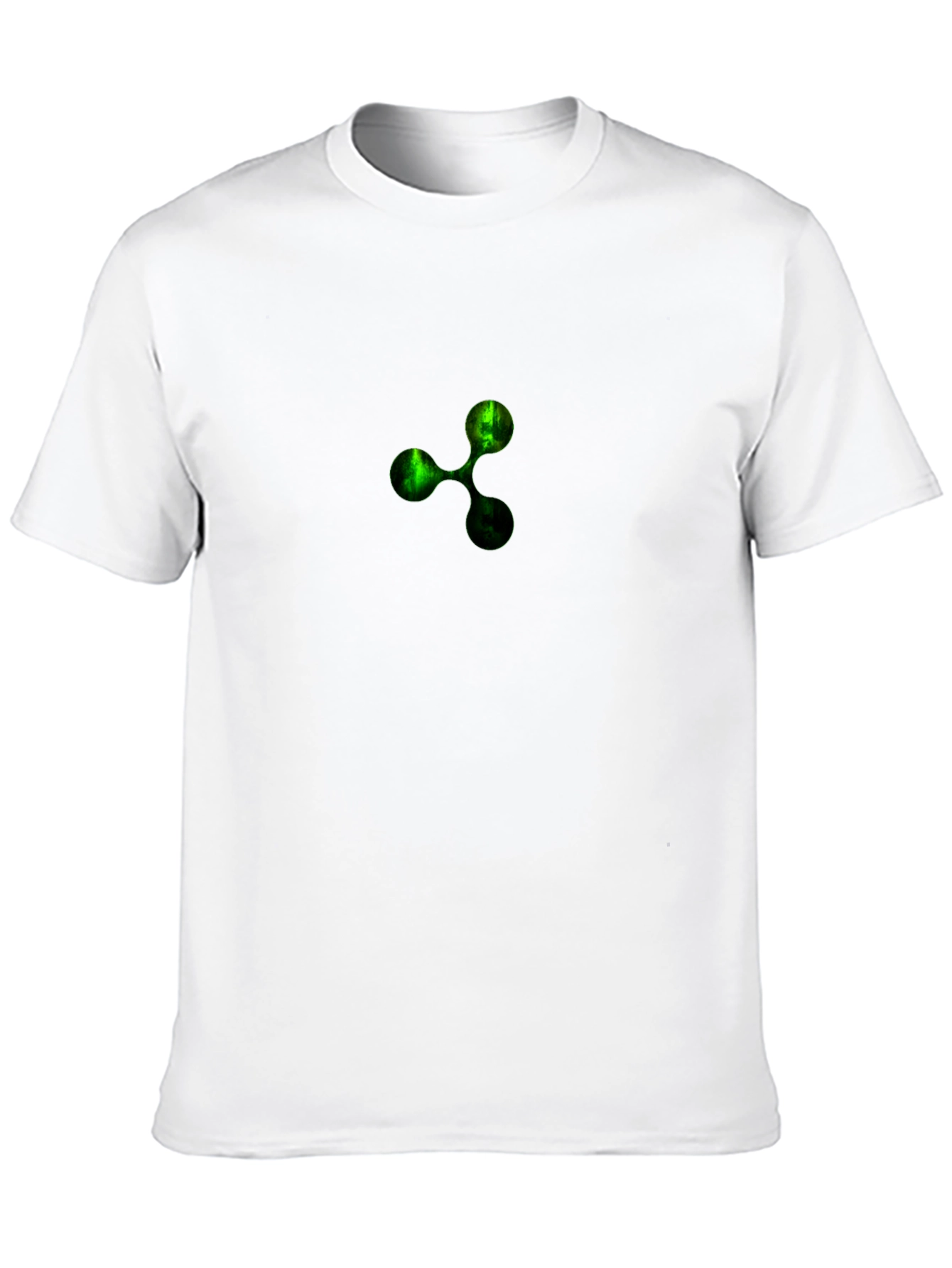 Black Tee with Green Abstract Symbol Design