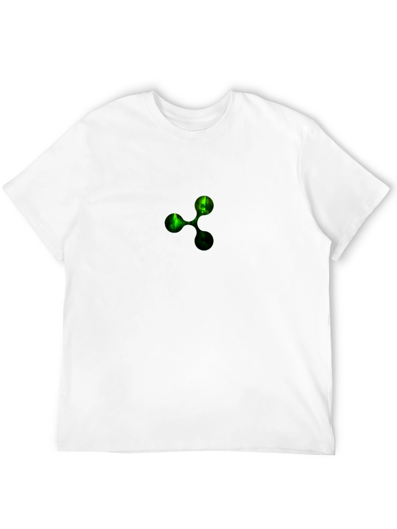 Black Tee with Green Abstract Symbol Design
