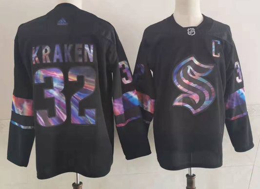 Men's Seattle Kraken Kraken #32 Black Game Jerseys