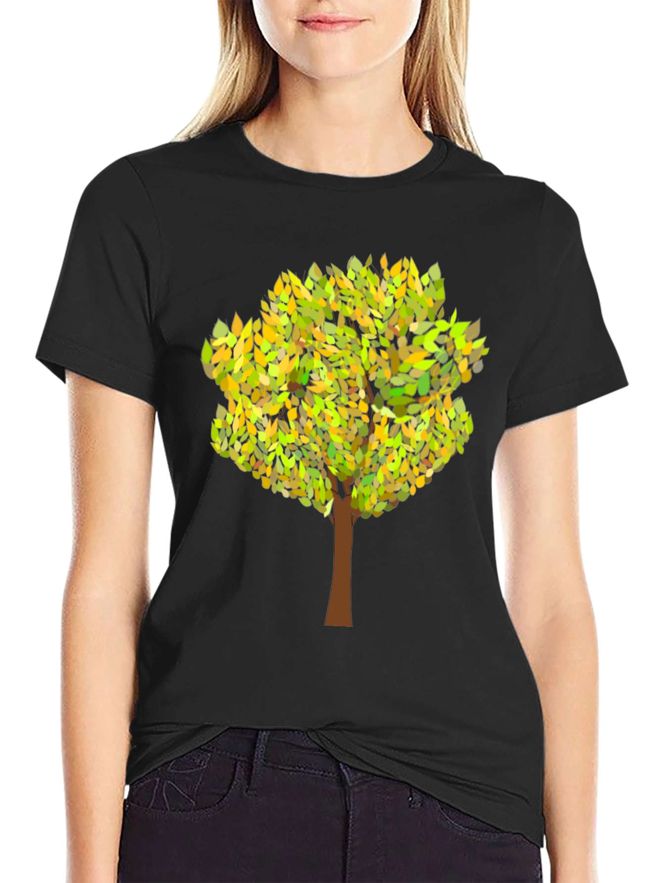 Nature Tree Graphic Mens T-Shirt - Black