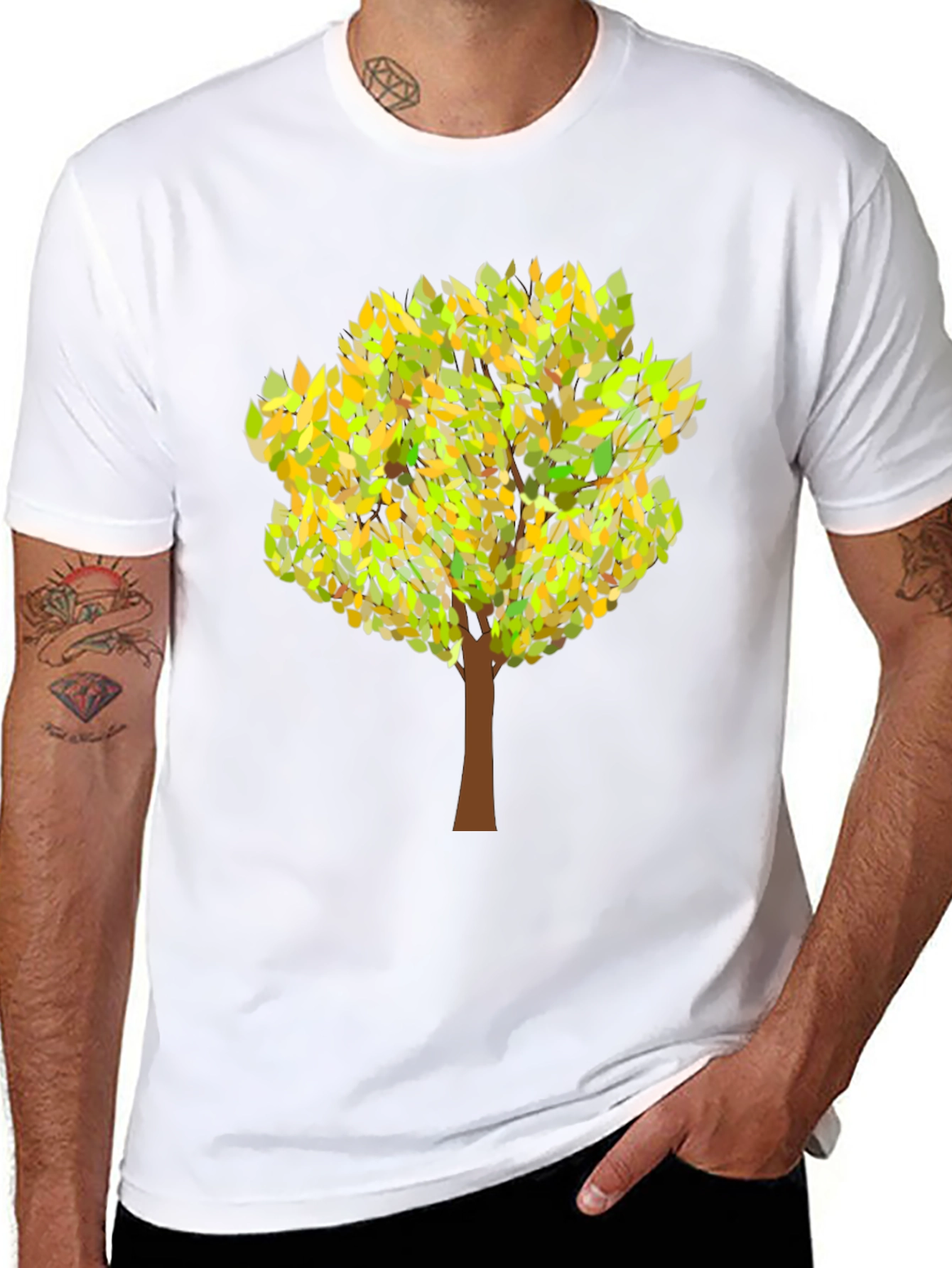 Nature Tree Graphic Mens T-Shirt - Black