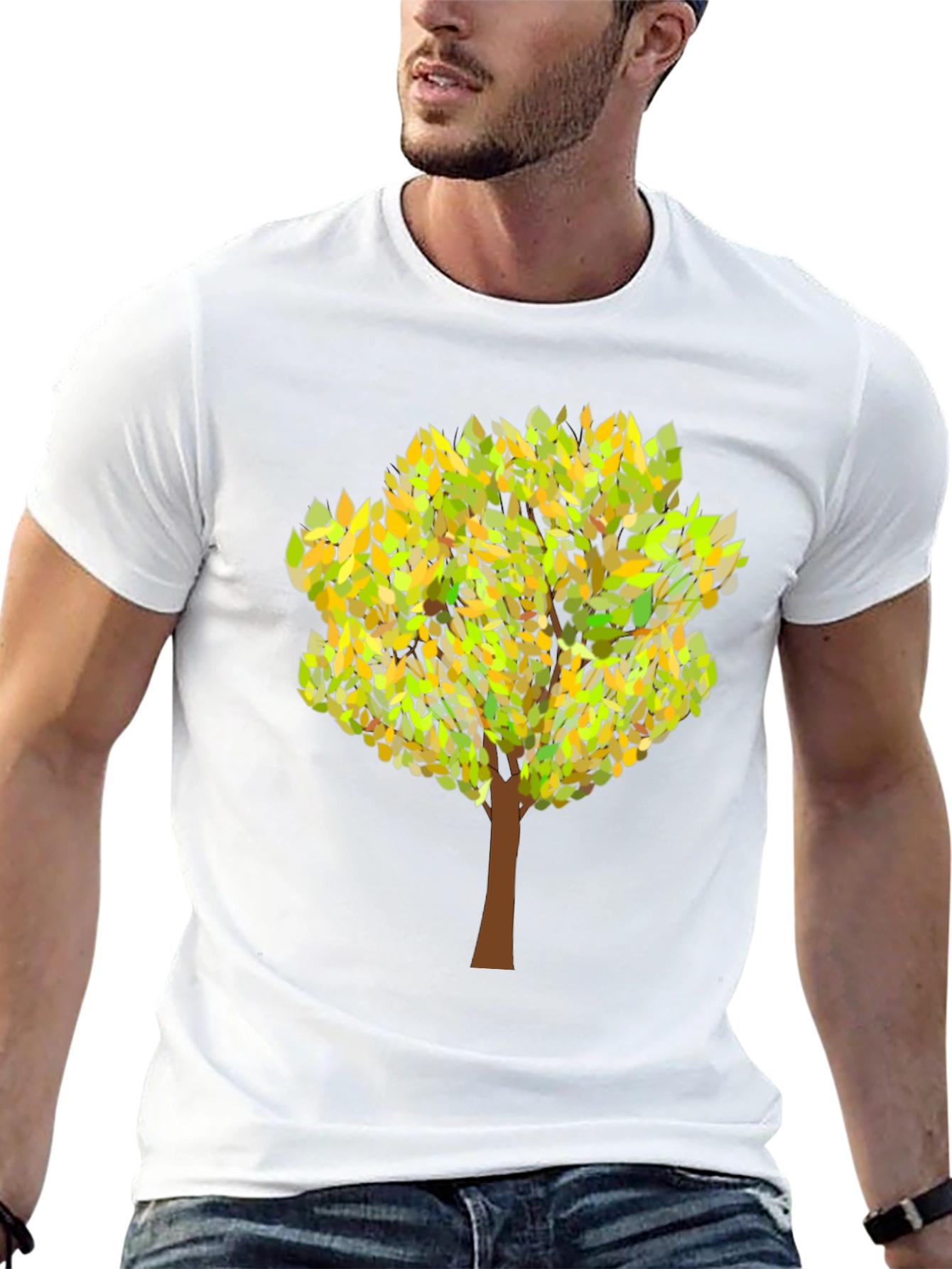 Nature Tree Graphic Mens T-Shirt - Black
