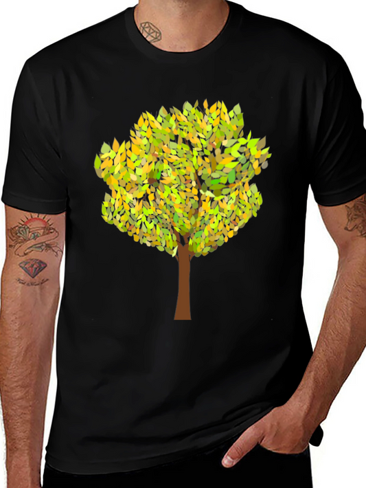 Nature Tree Graphic Mens T-Shirt - Black