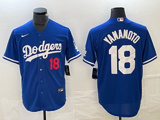 Men's Los Angeles Dodgers Yoshinobu Yamamoto #18 Royal Replica Game Jerseys