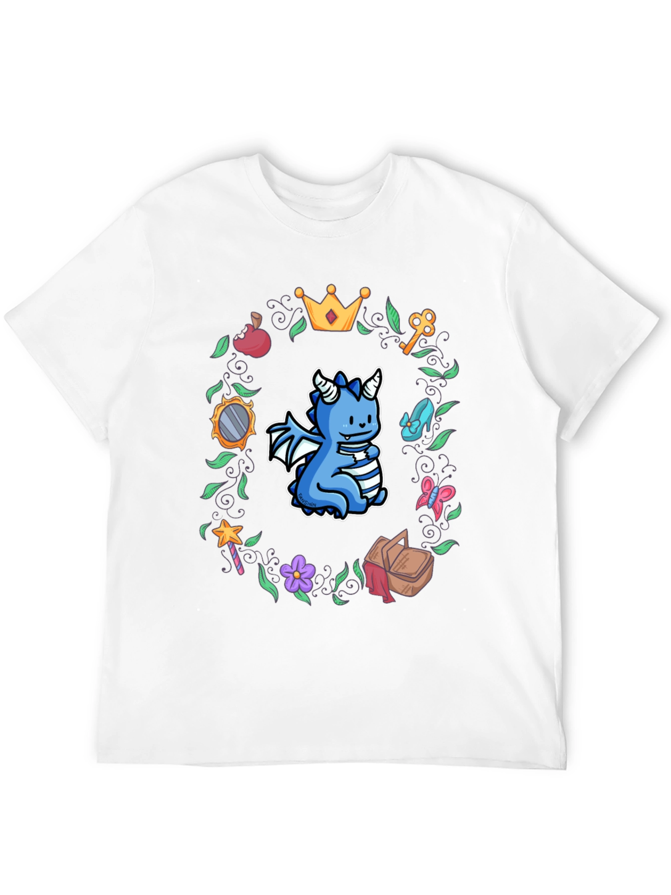 Dragon in Fairy Tale Wreath Tee