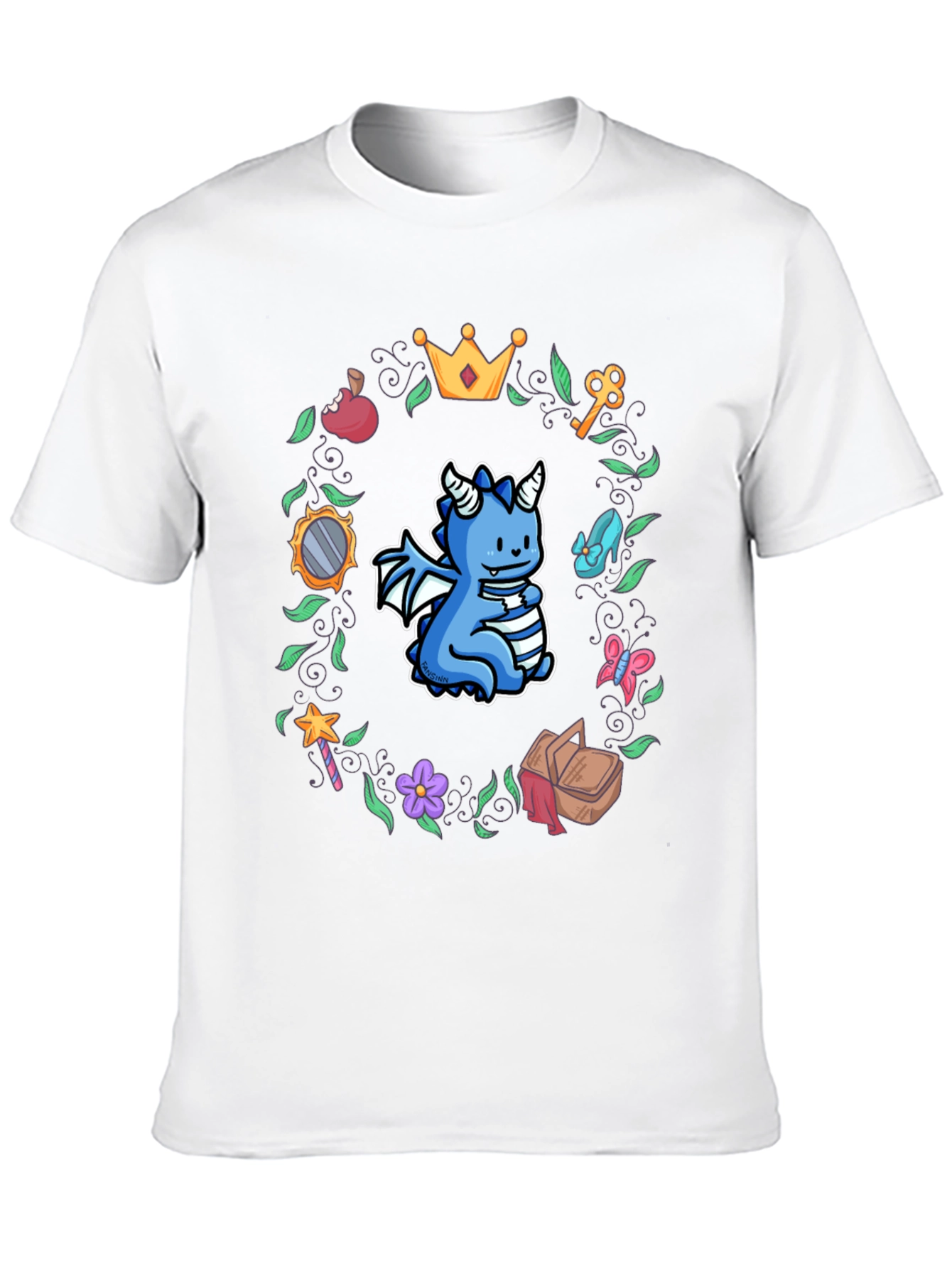 Dragon in Fairy Tale Wreath Tee