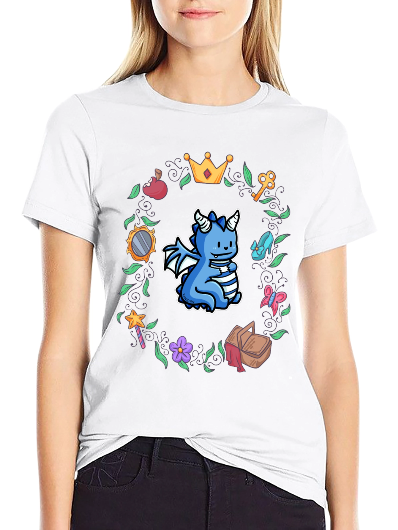 Dragon in Fairy Tale Wreath Tee