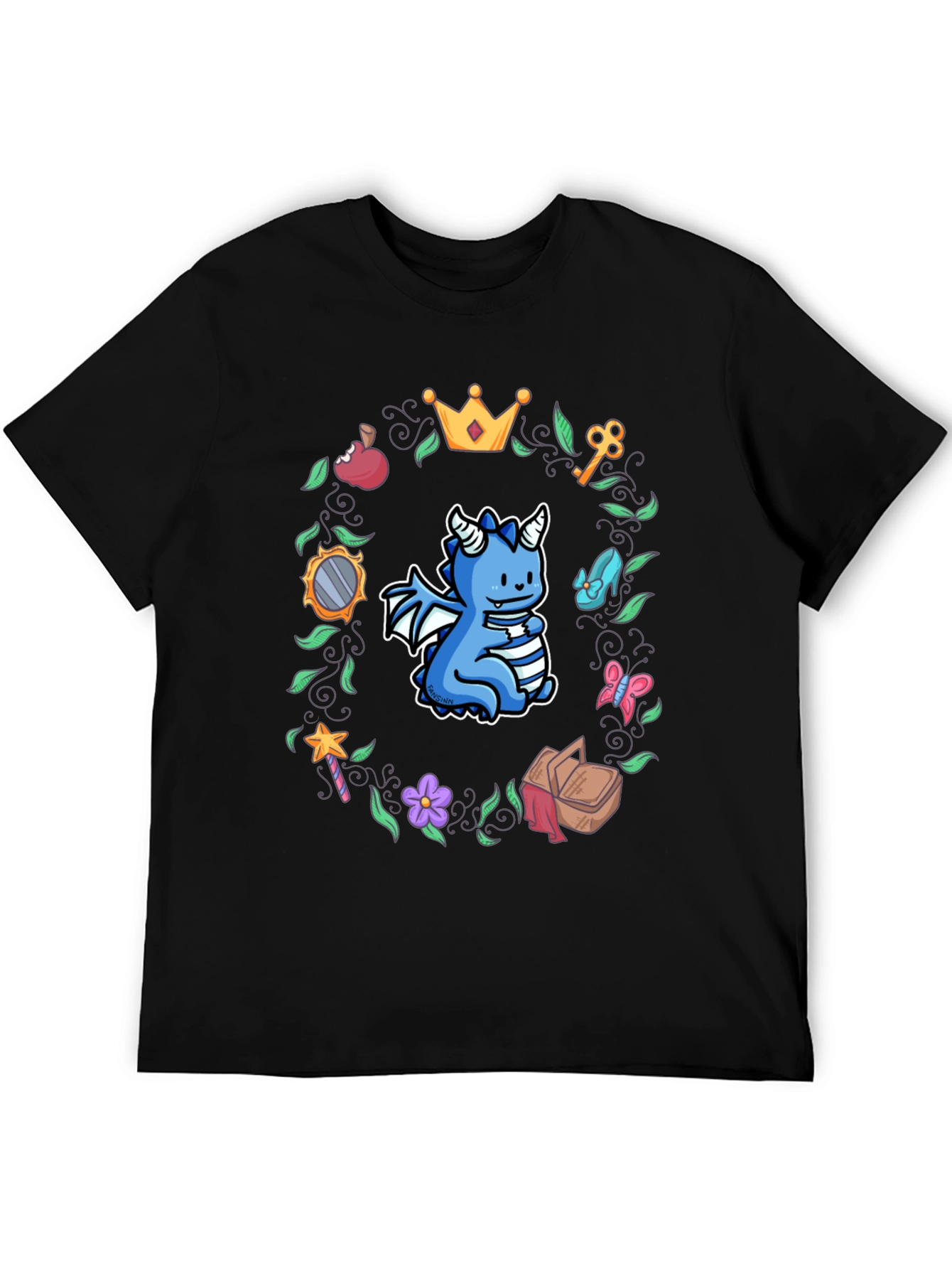 Dragon in Fairy Tale Wreath Tee