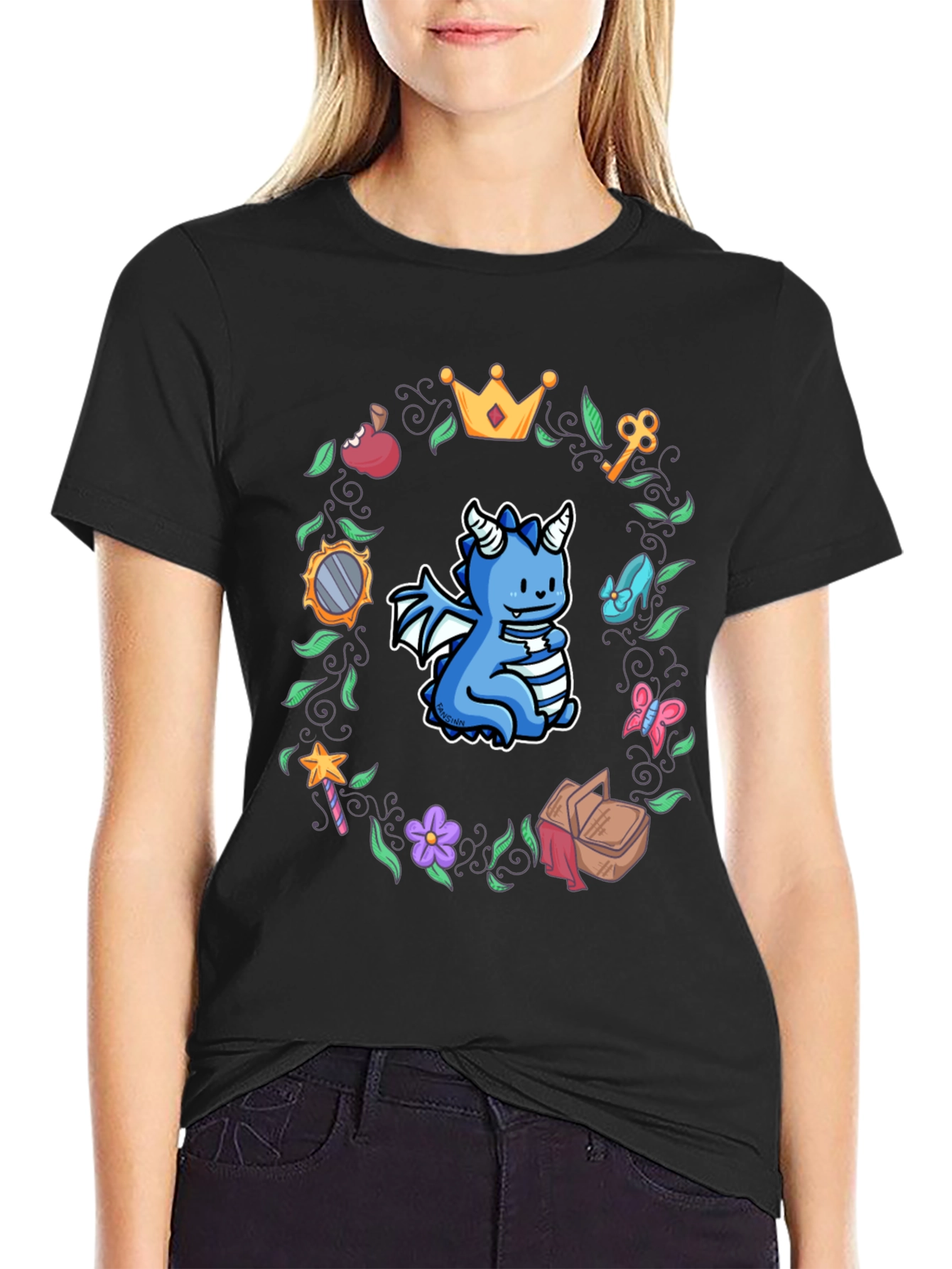 Dragon in Fairy Tale Wreath Tee
