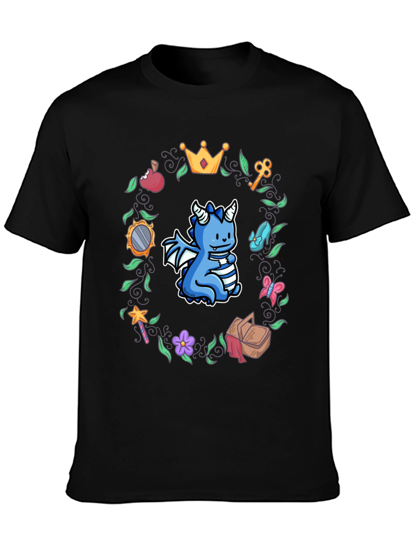 Dragon in Fairy Tale Wreath Tee