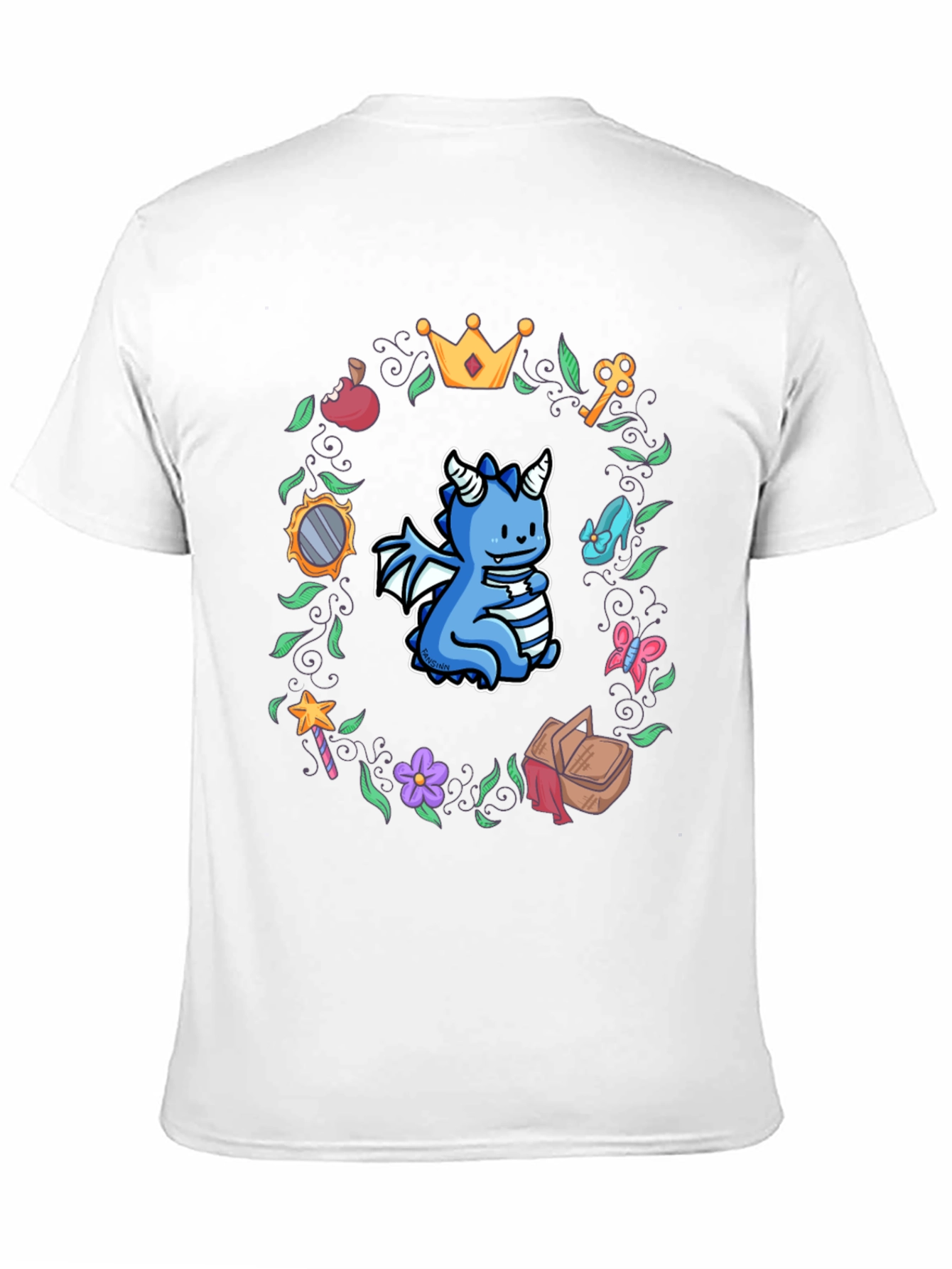 Dragon in Fairy Tale Wreath Tee