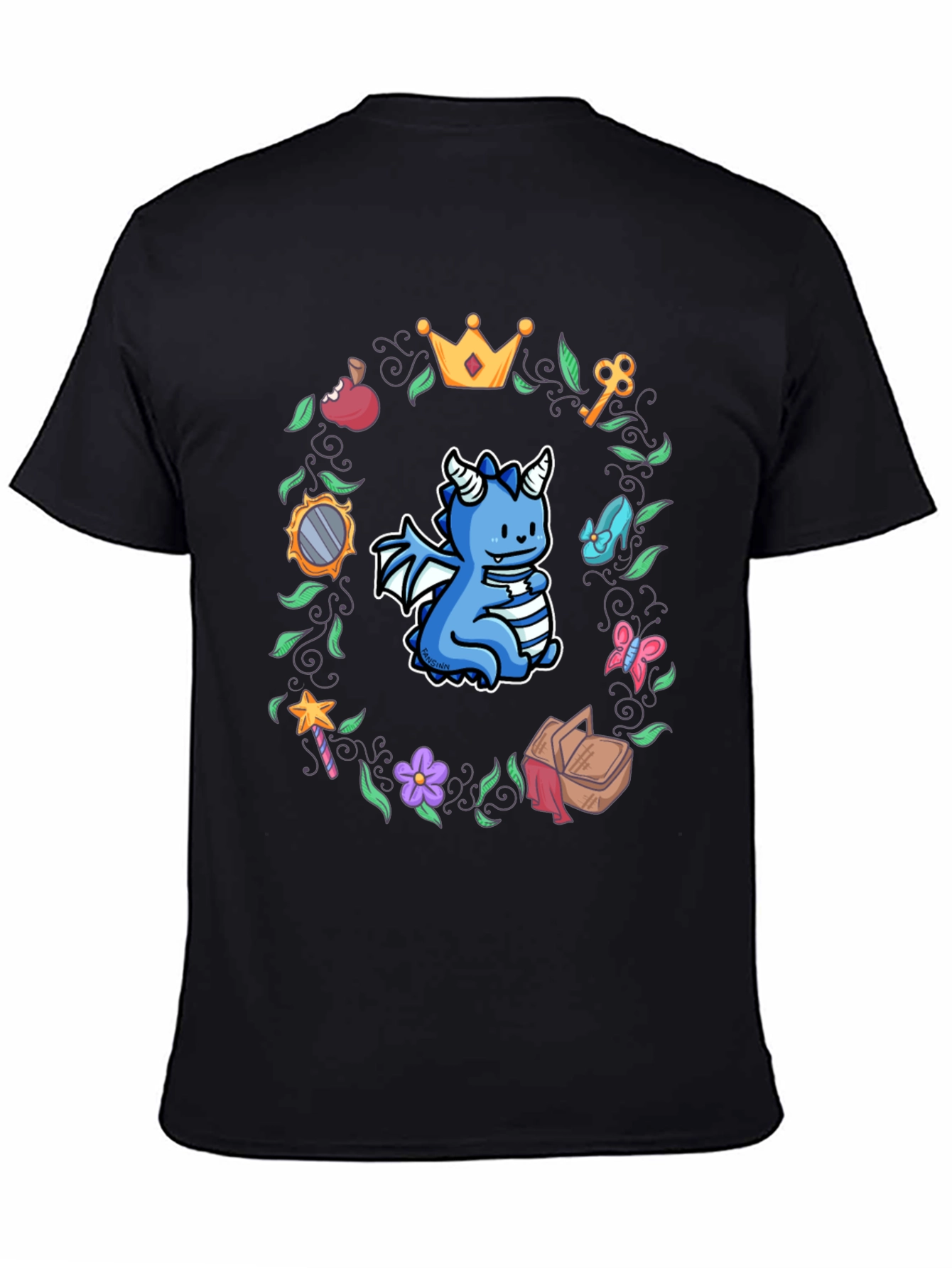Dragon in Fairy Tale Wreath Tee