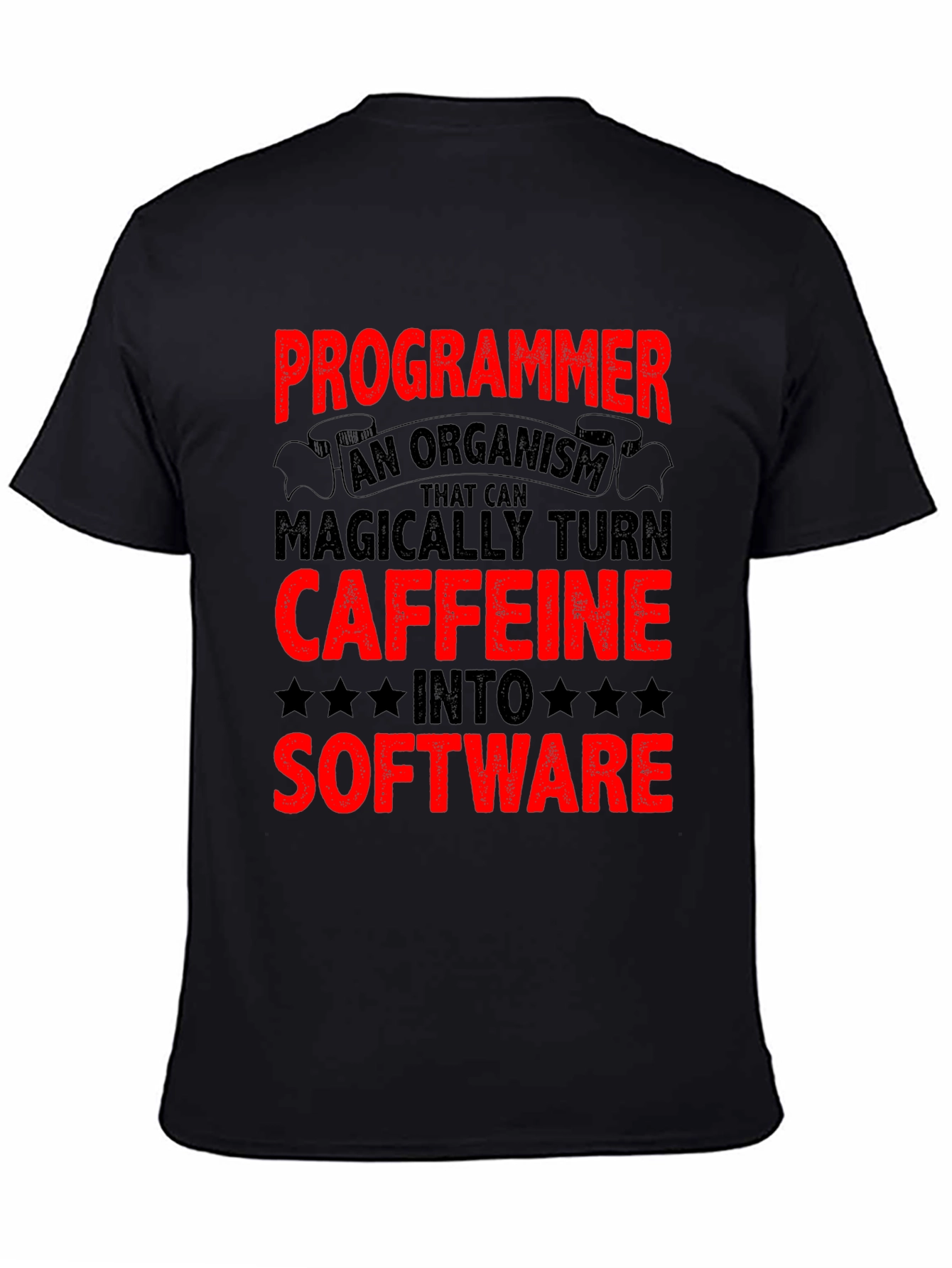 Programmer Caffeine to Software Black T-Shirt