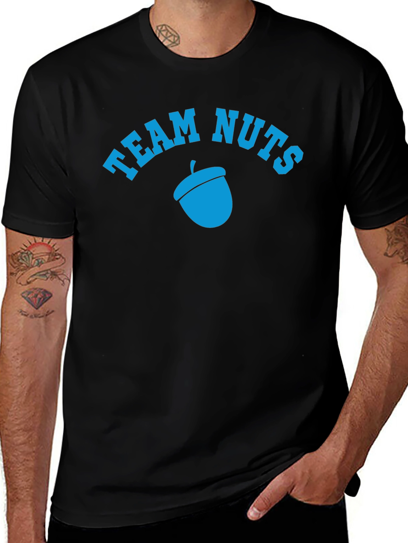 Team Nuts Acorn Graphic Black T-Shirt