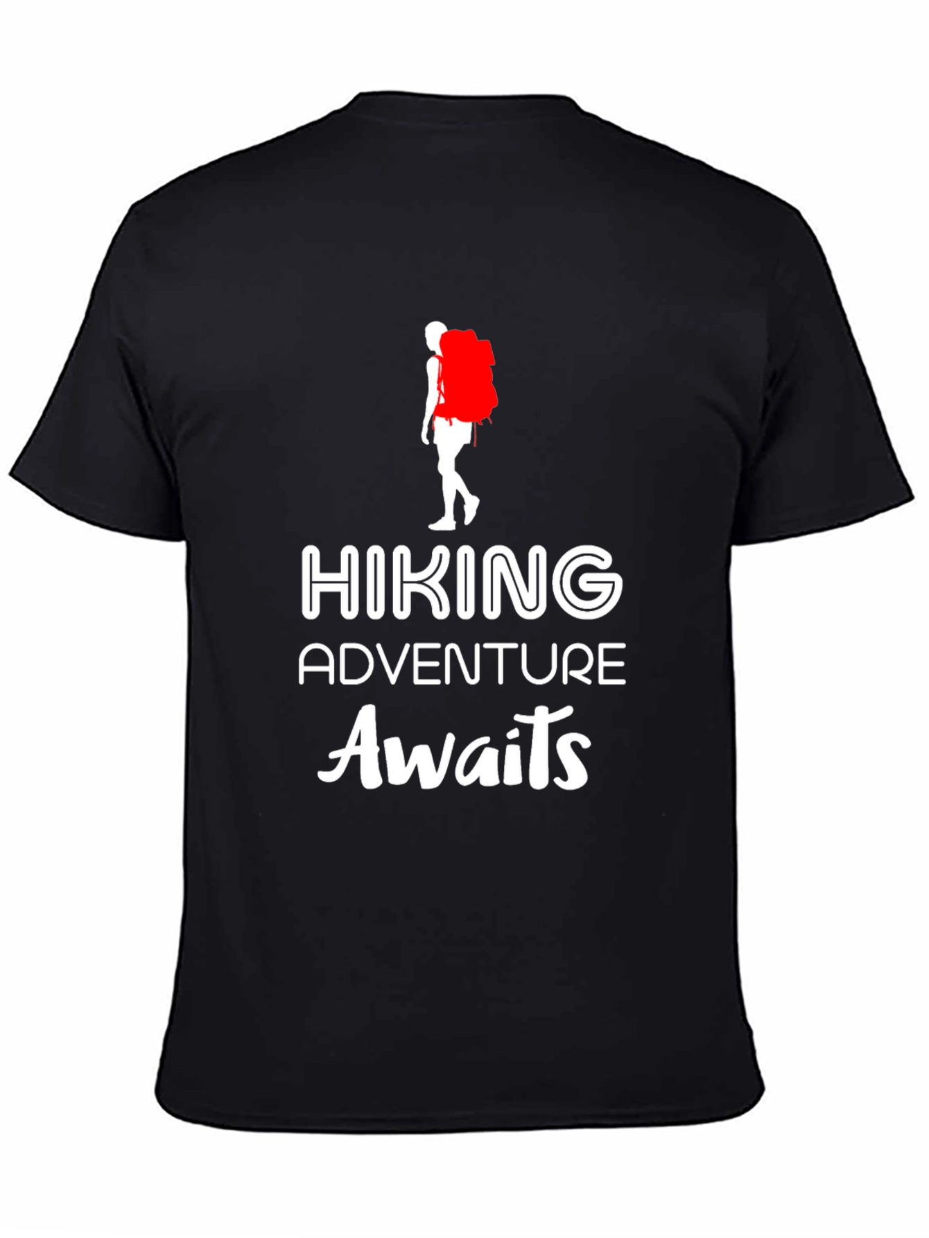 Hiking Adventure T-Shirt - Mens Black Crew Neck