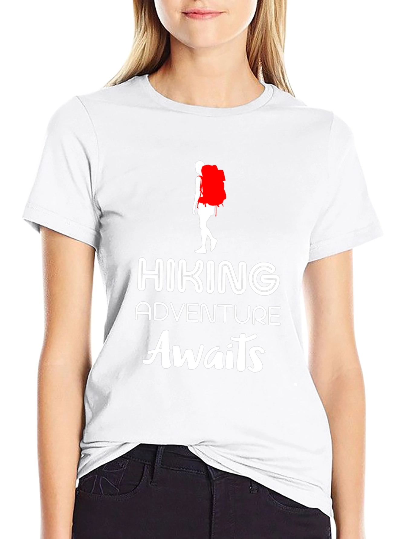 Hiking Adventure T-Shirt - Mens Black Crew Neck