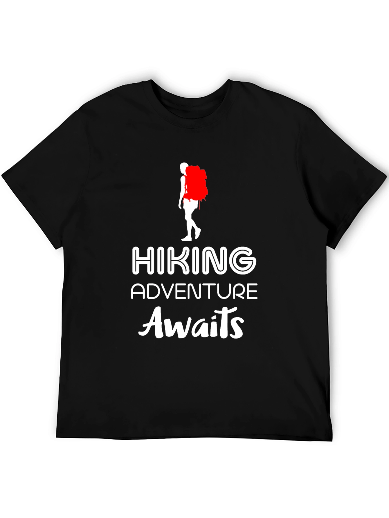 Hiking Adventure T-Shirt - Mens Black Crew Neck
