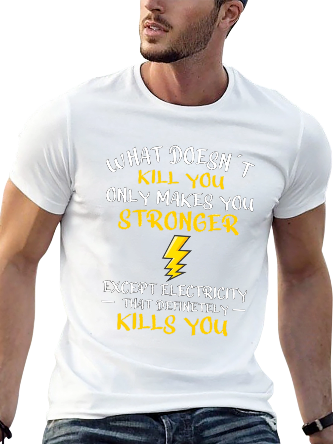 Funny Electrician T-Shirt - What Doesnt Kill You...