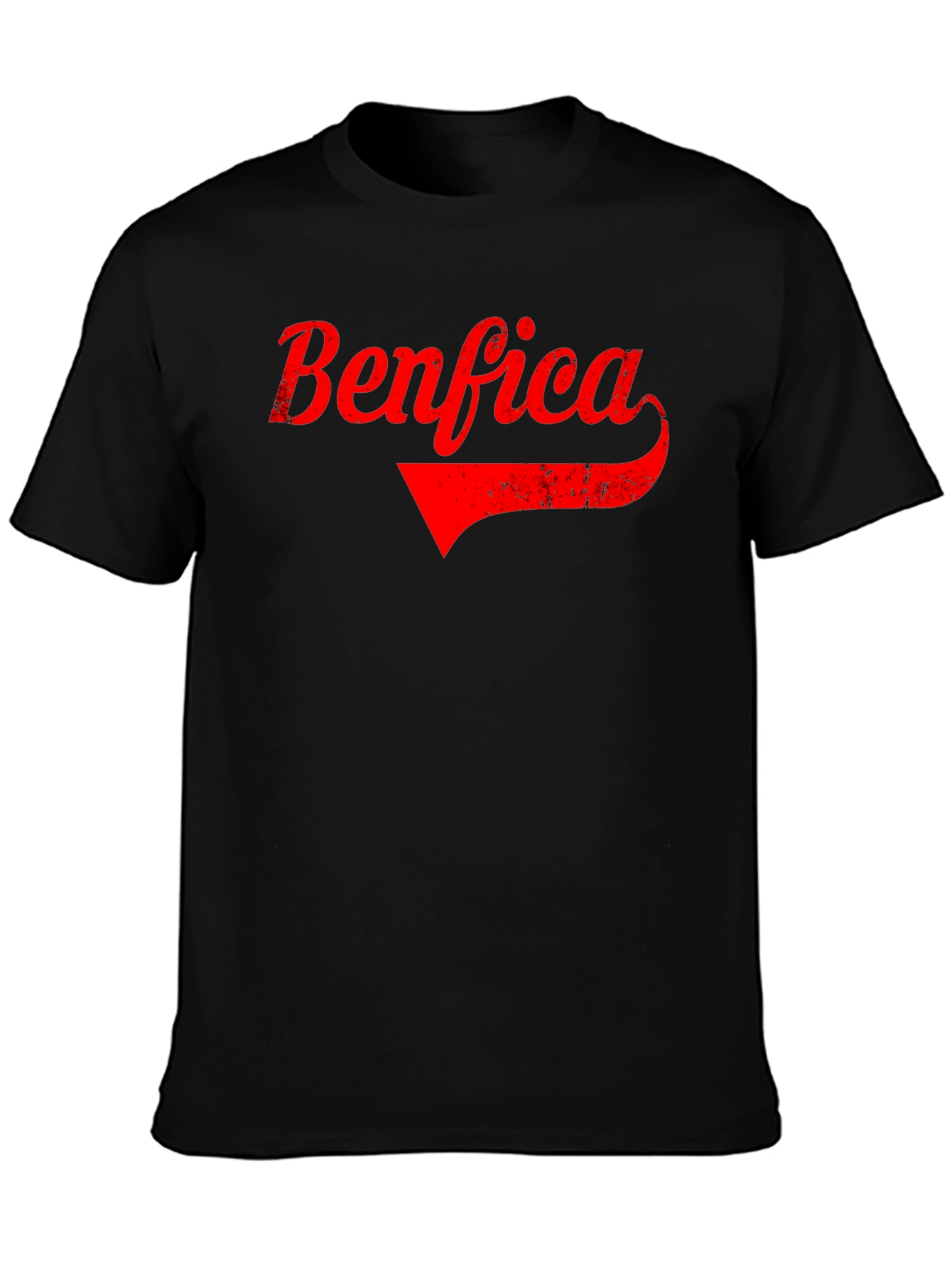 Benfica Retro Graphic Tee - Black Cotton T-Shirt