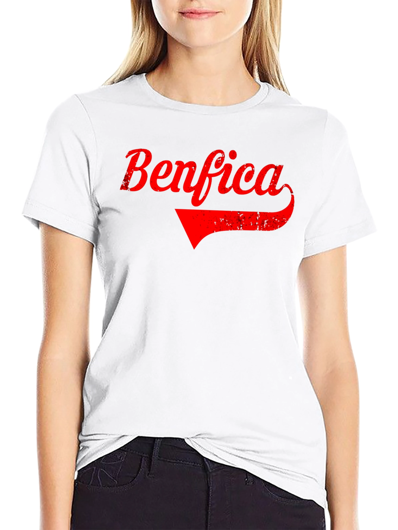 Benfica Retro Graphic Tee - Black Cotton T-Shirt