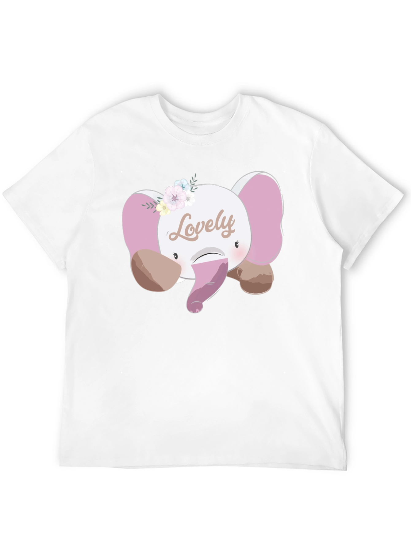 Cute Lovely Elephant Graphic T-Shirt - Unisex Black Tee