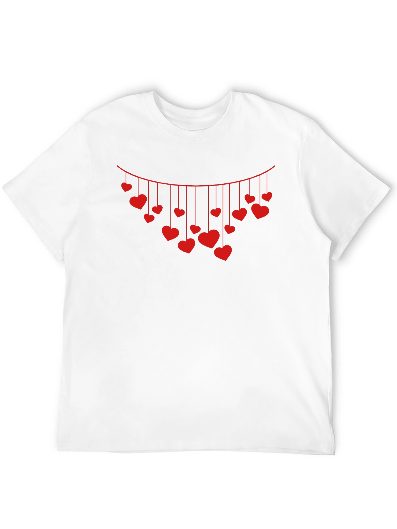 Heart Garland Graphic Tee - Black Cotton Blend
