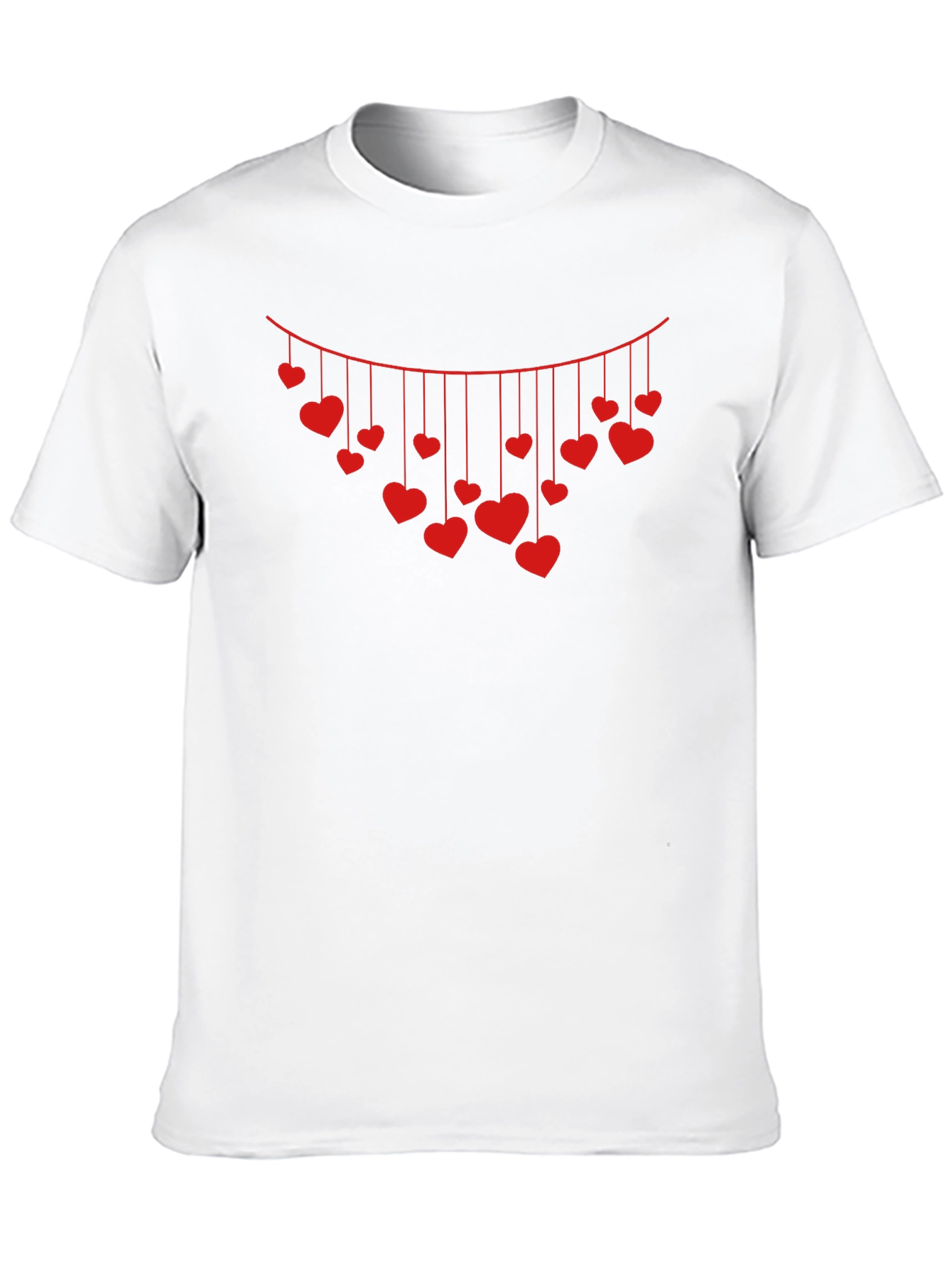 Heart Garland Graphic Tee - Black Cotton Blend