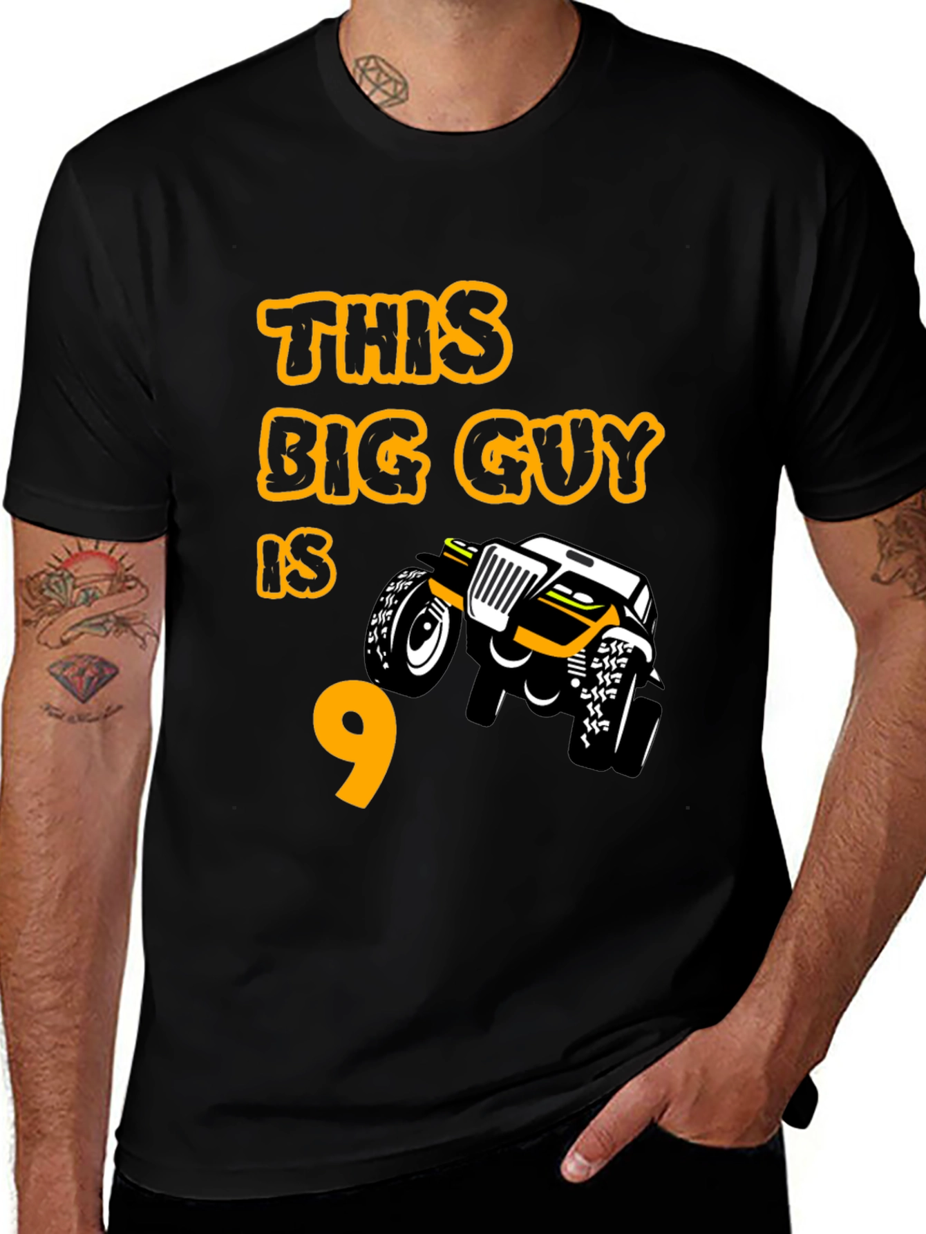 Boys 9th Birthday Monster Truck T-Shirt