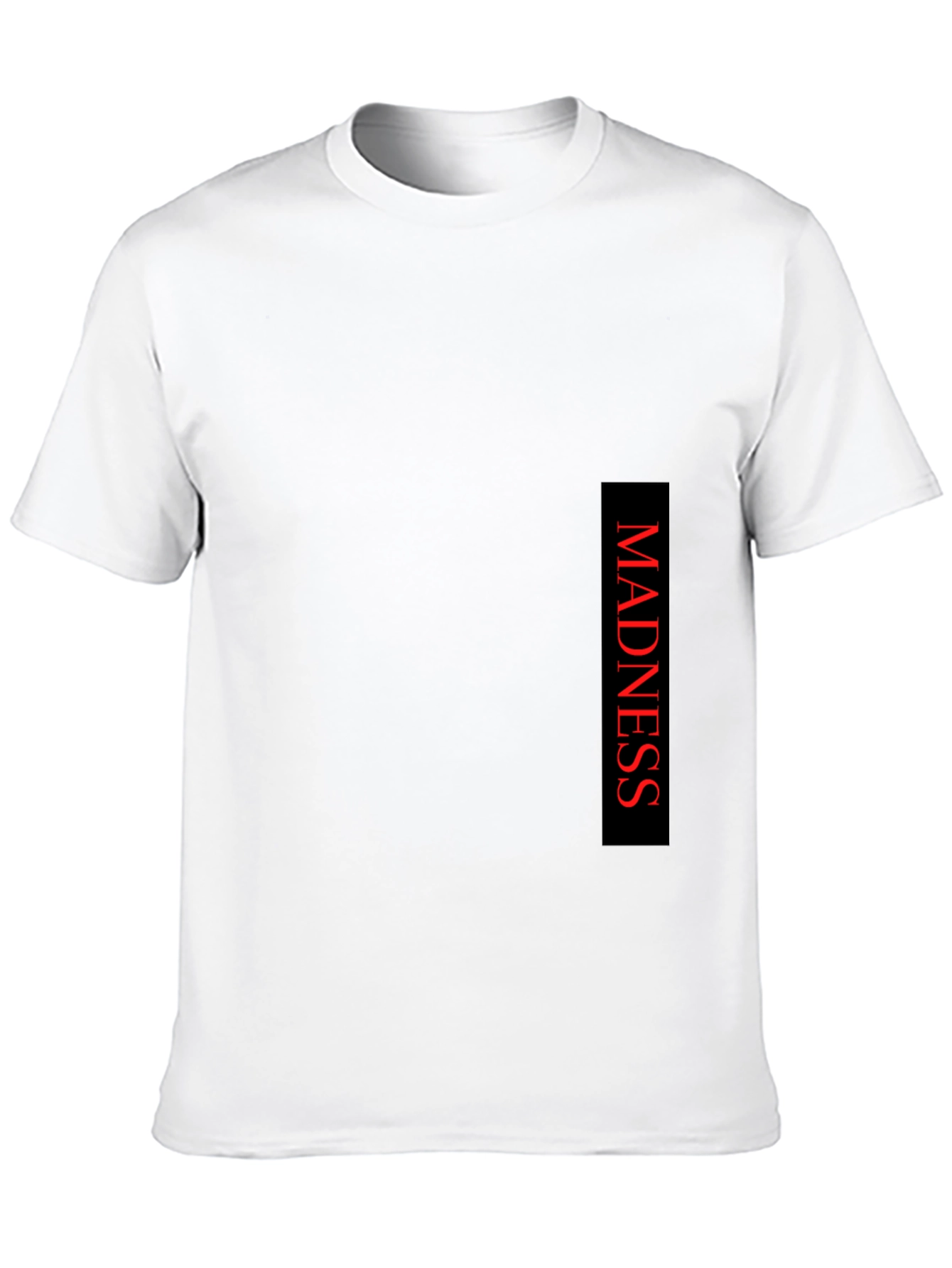 Madness Text Print Black T-Shirt
