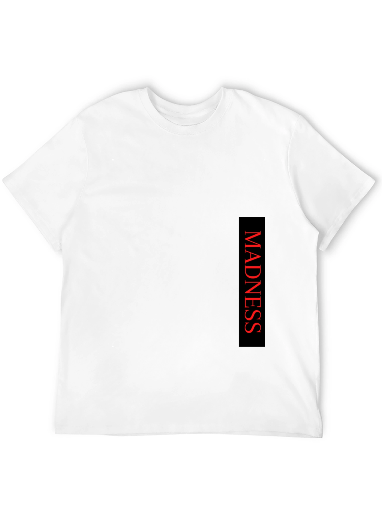 Madness Text Print Black T-Shirt