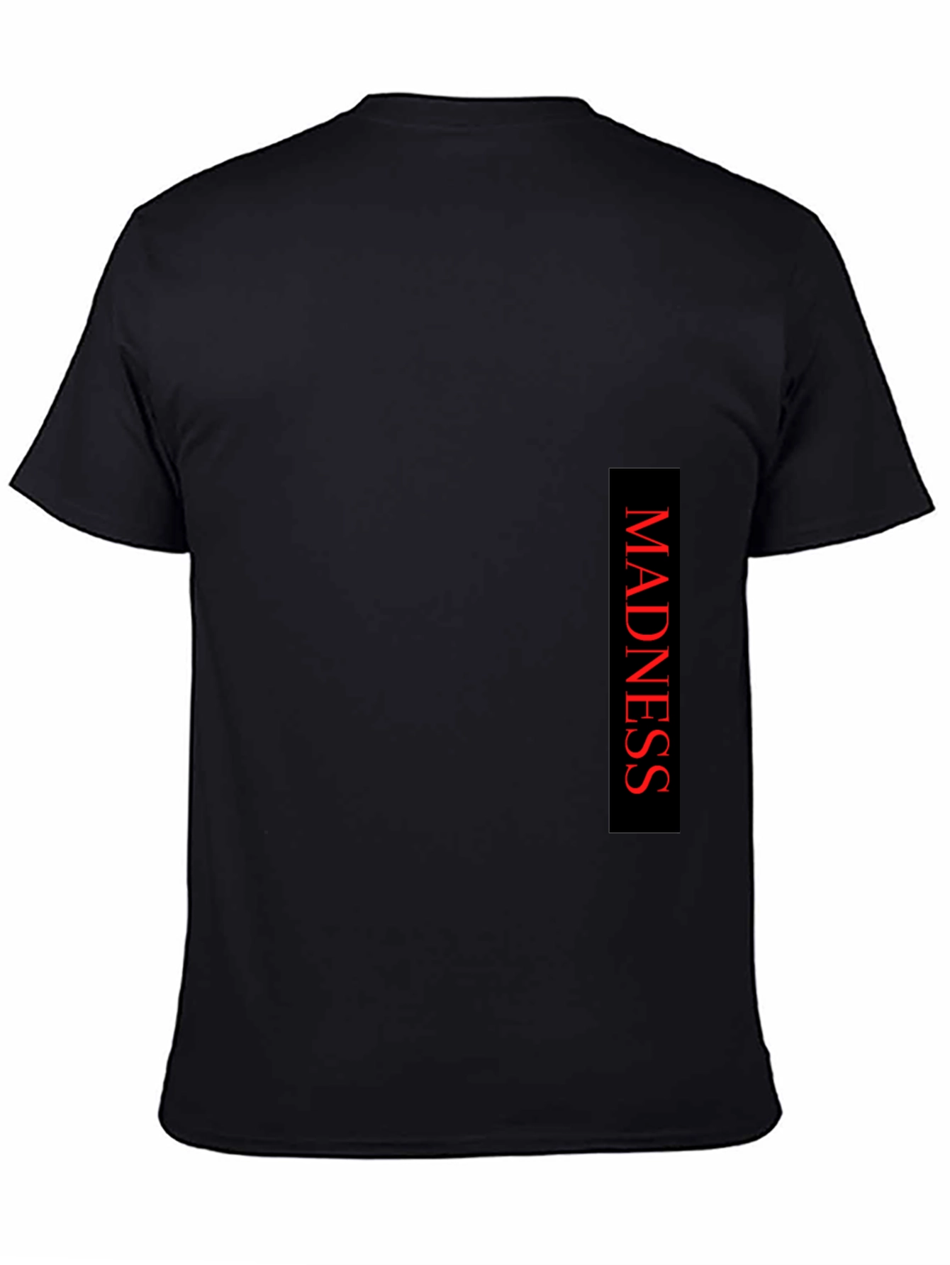 Madness Text Print Black T-Shirt