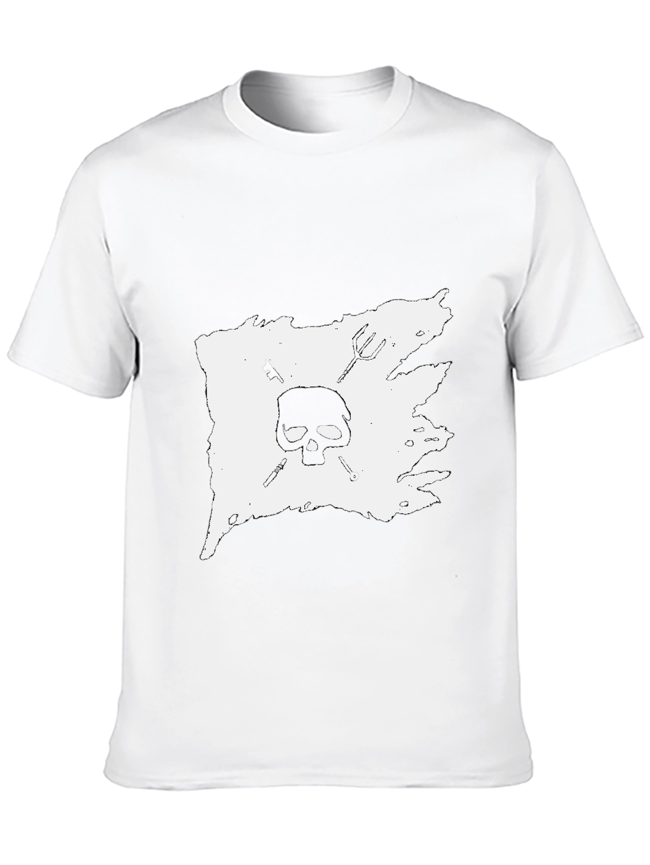 Skull & Crossbones Graphic Tee - Black Cotton T-Shirt