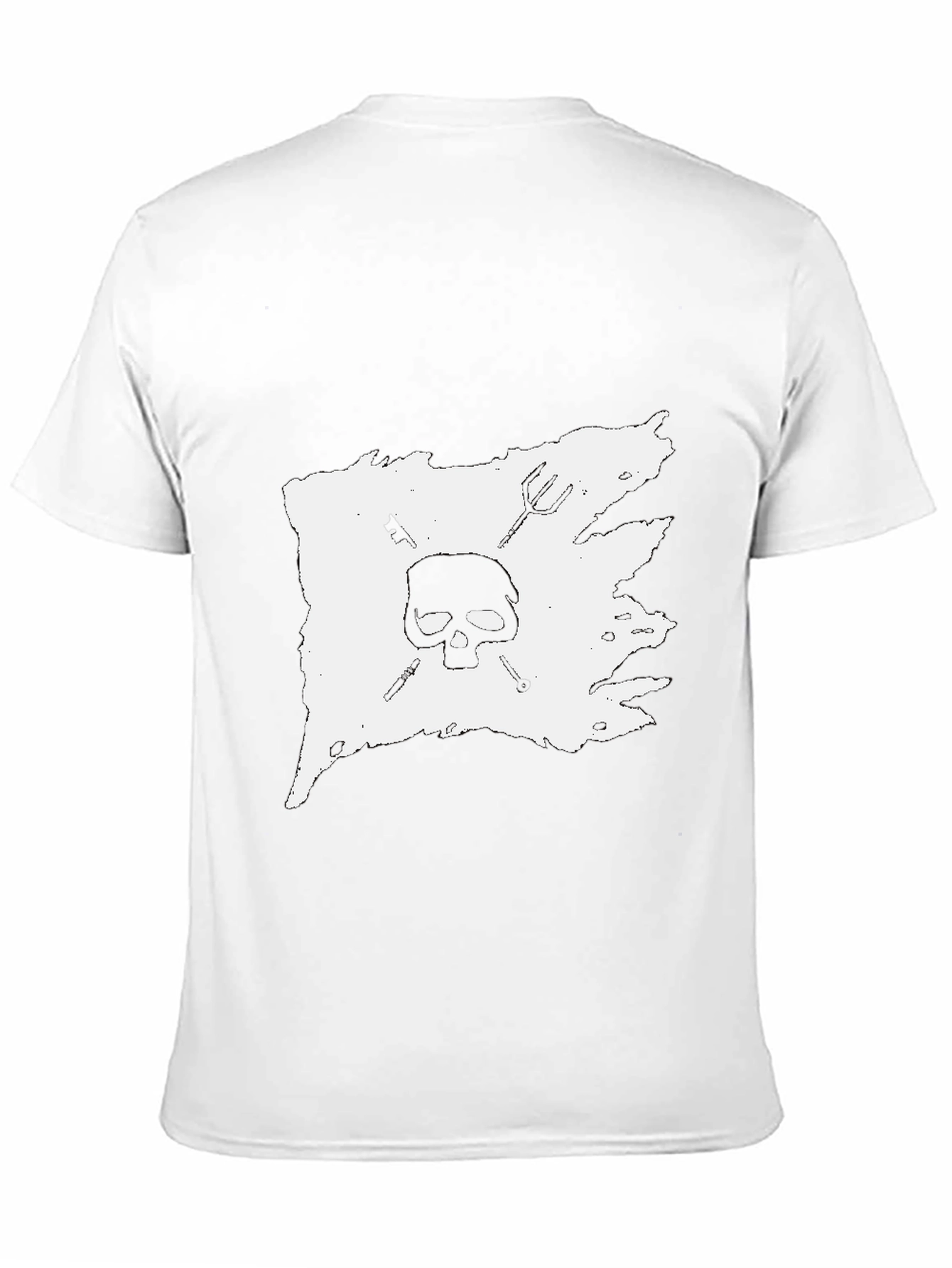 Skull & Crossbones Graphic Tee - Black Cotton T-Shirt