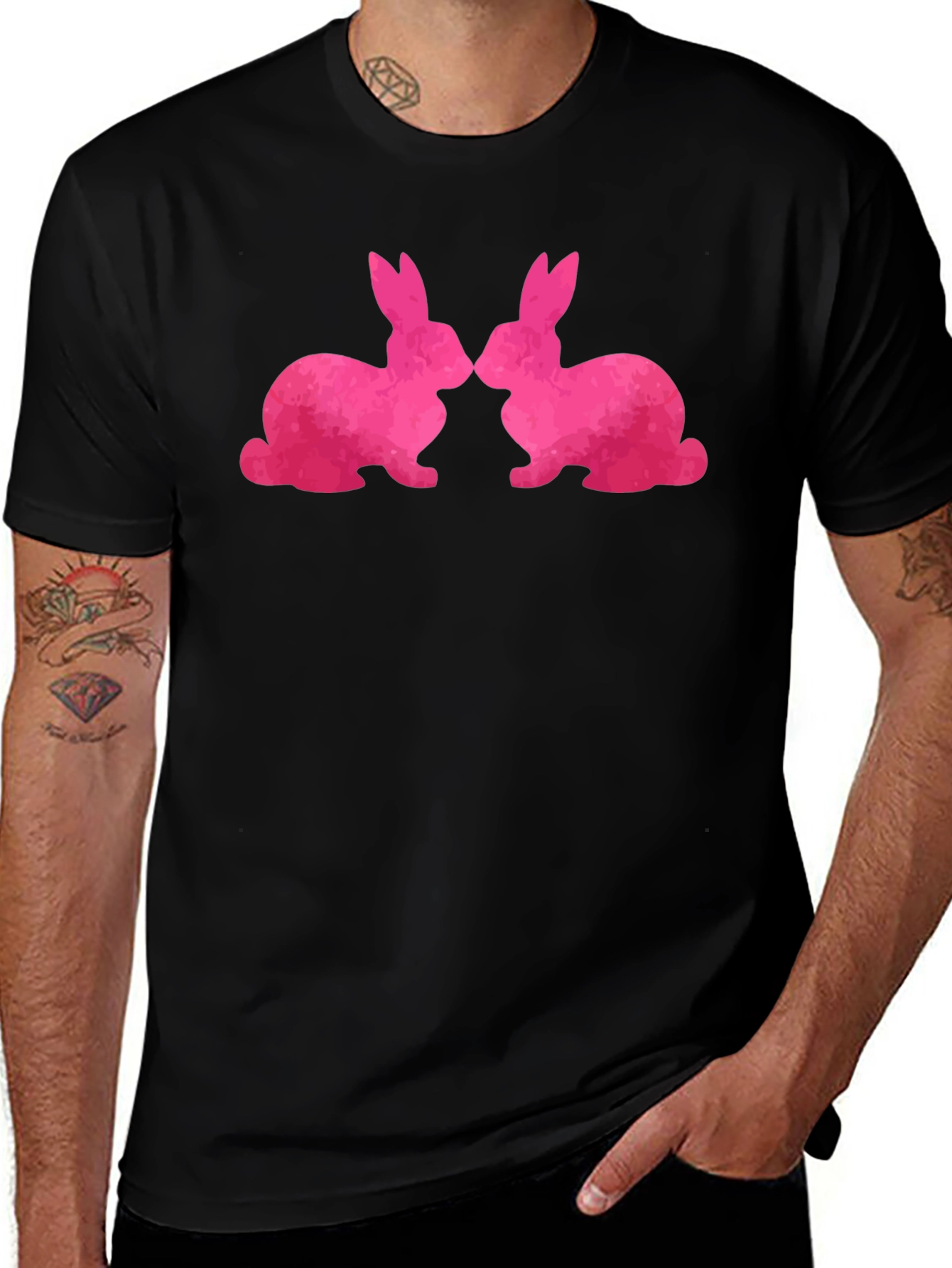 Bunny Love T-Shirt - Kissing Rabbits Graphic Tee