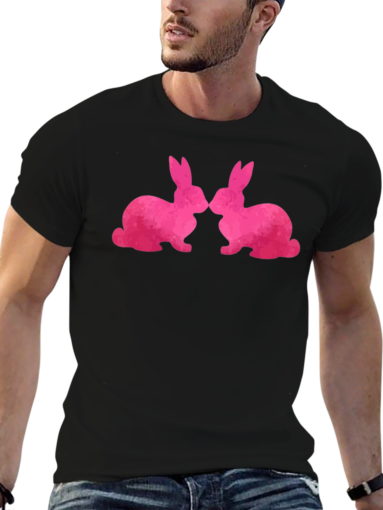 Bunny Love T-Shirt - Kissing Rabbits Graphic Tee