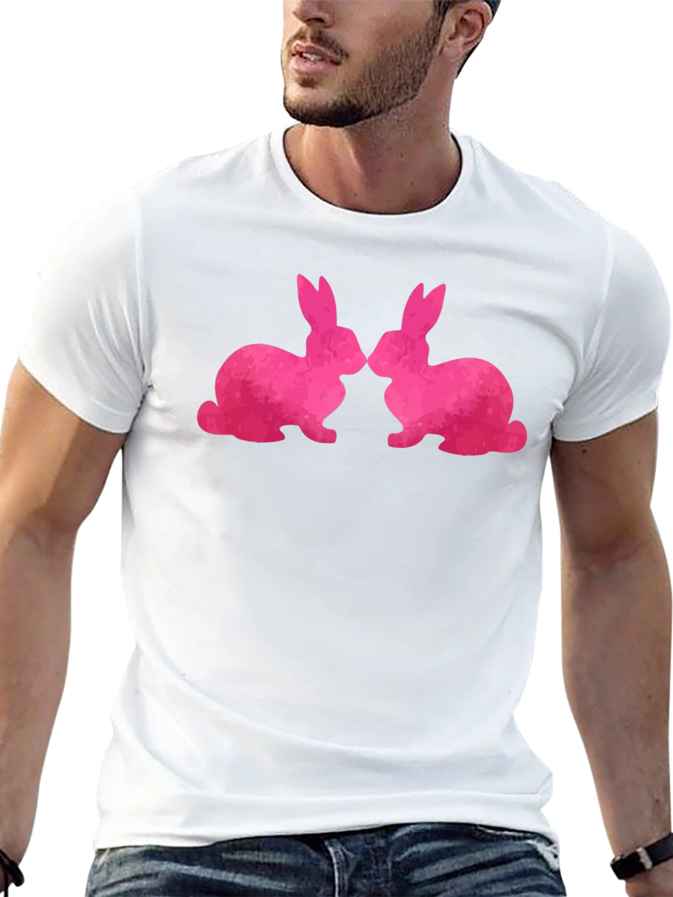 Bunny Love T-Shirt - Kissing Rabbits Graphic Tee