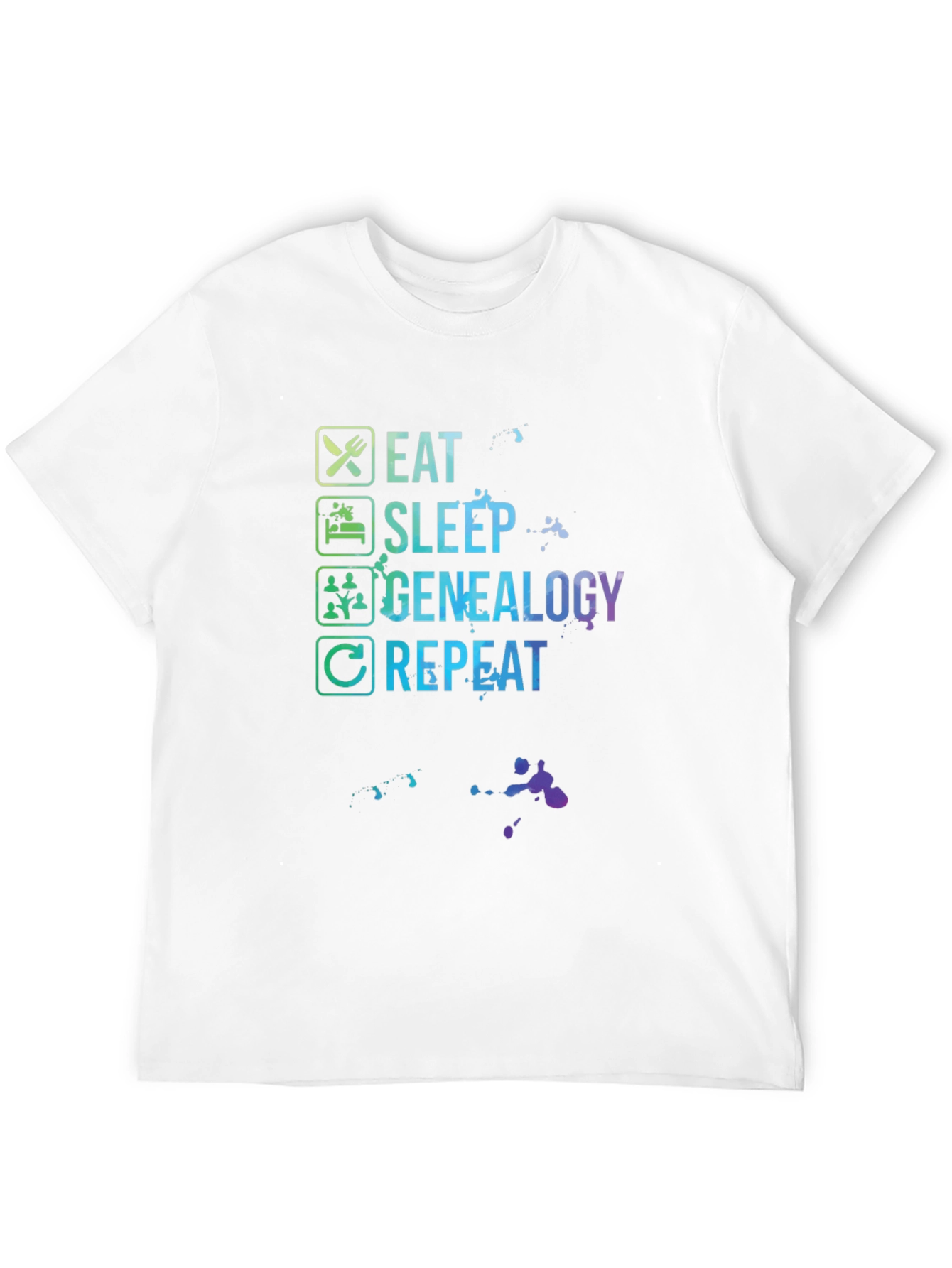 Eat Sleep Genealogy Repeat Black T-Shirt
