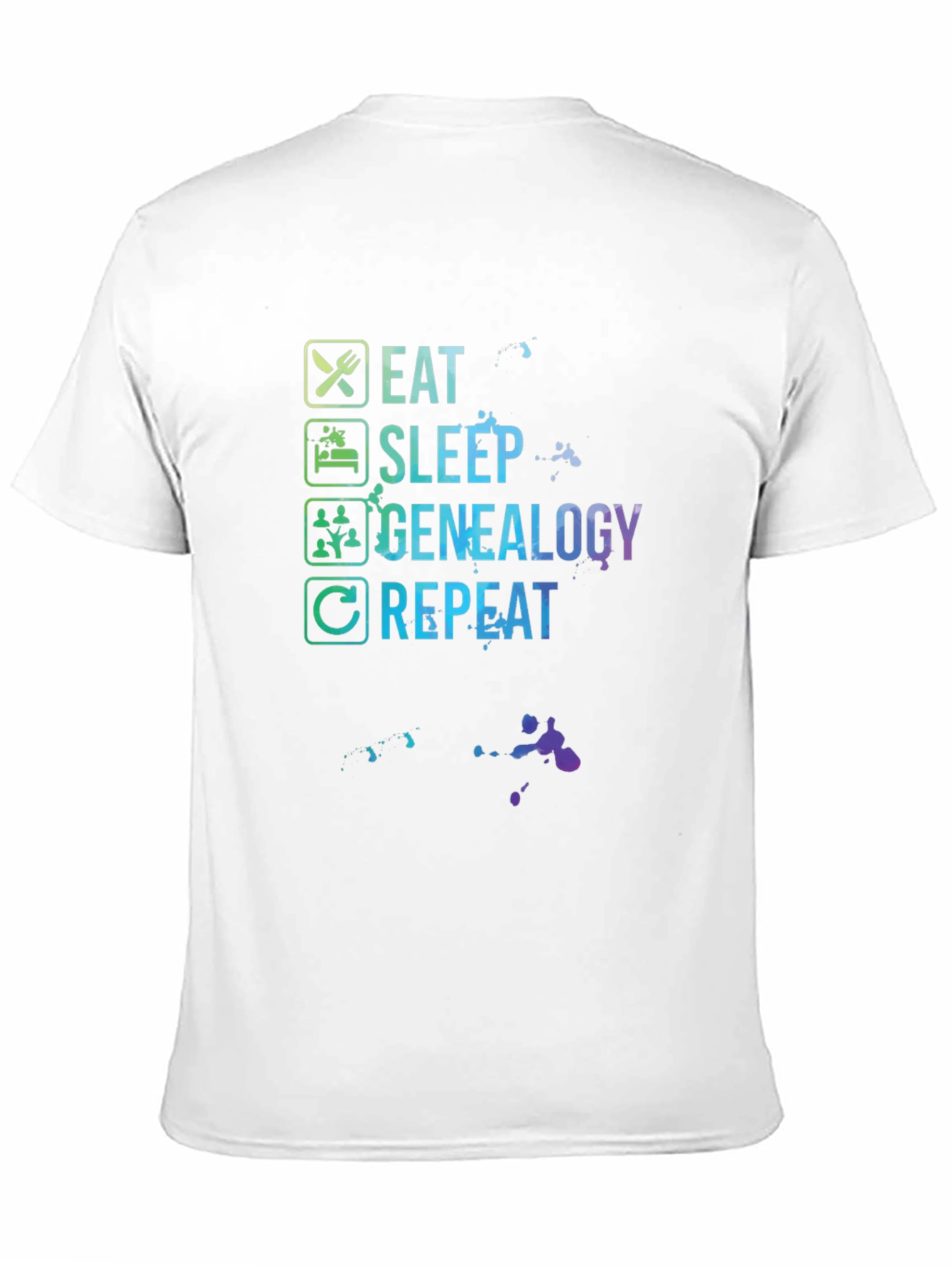 Eat Sleep Genealogy Repeat Black T-Shirt
