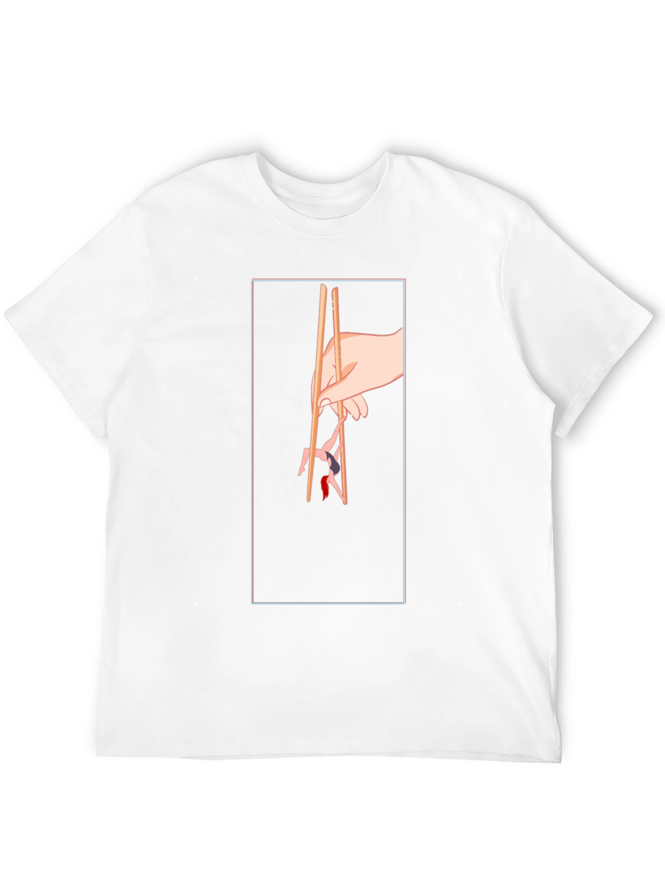Funny Chopsticks Graphic Tee - Black Cotton T-Shirt