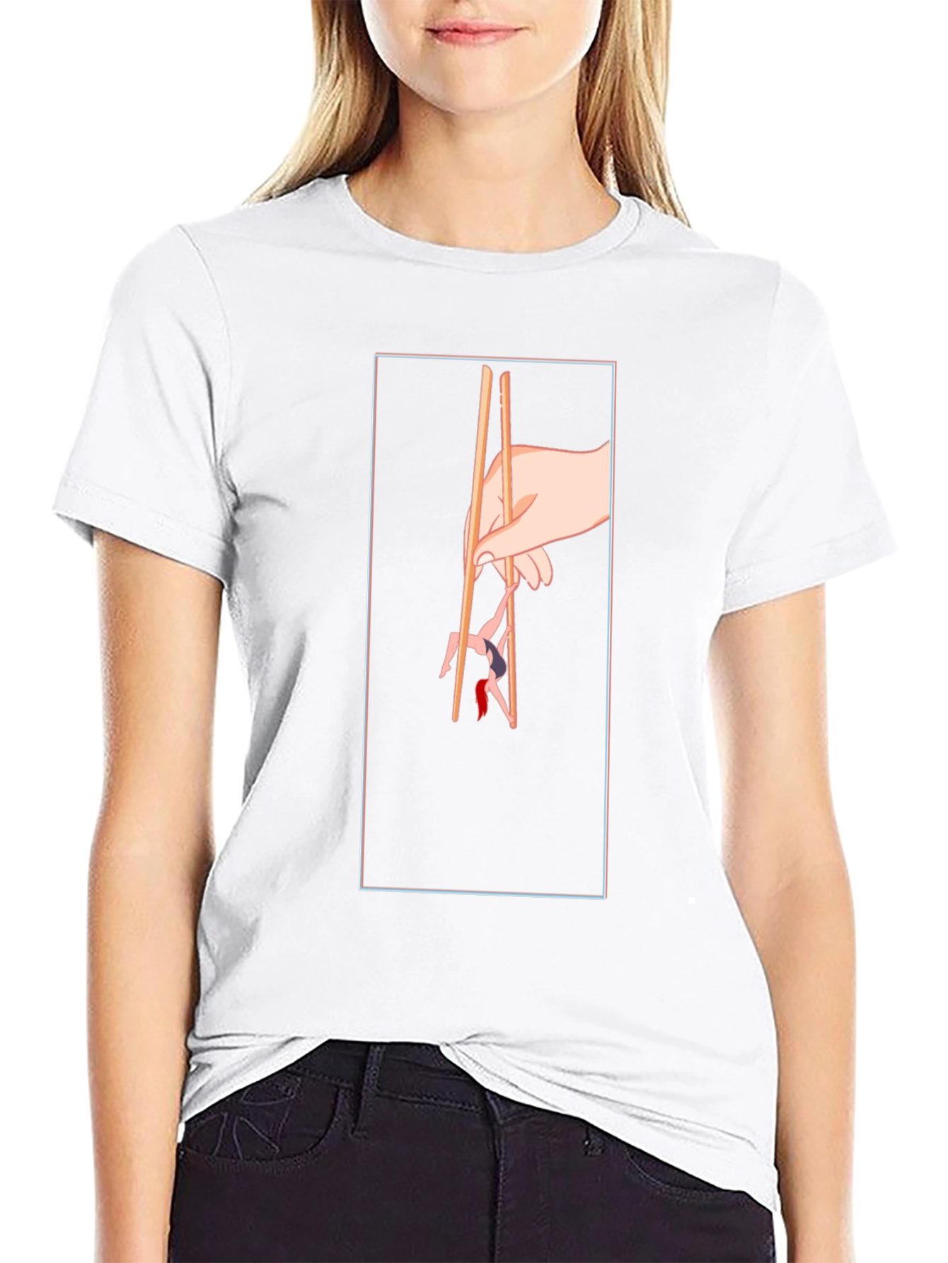 Funny Chopsticks Graphic Tee - Black Cotton T-Shirt