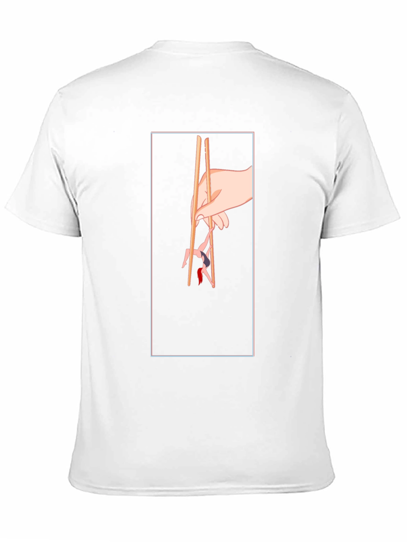 Funny Chopsticks Graphic Tee - Black Cotton T-Shirt